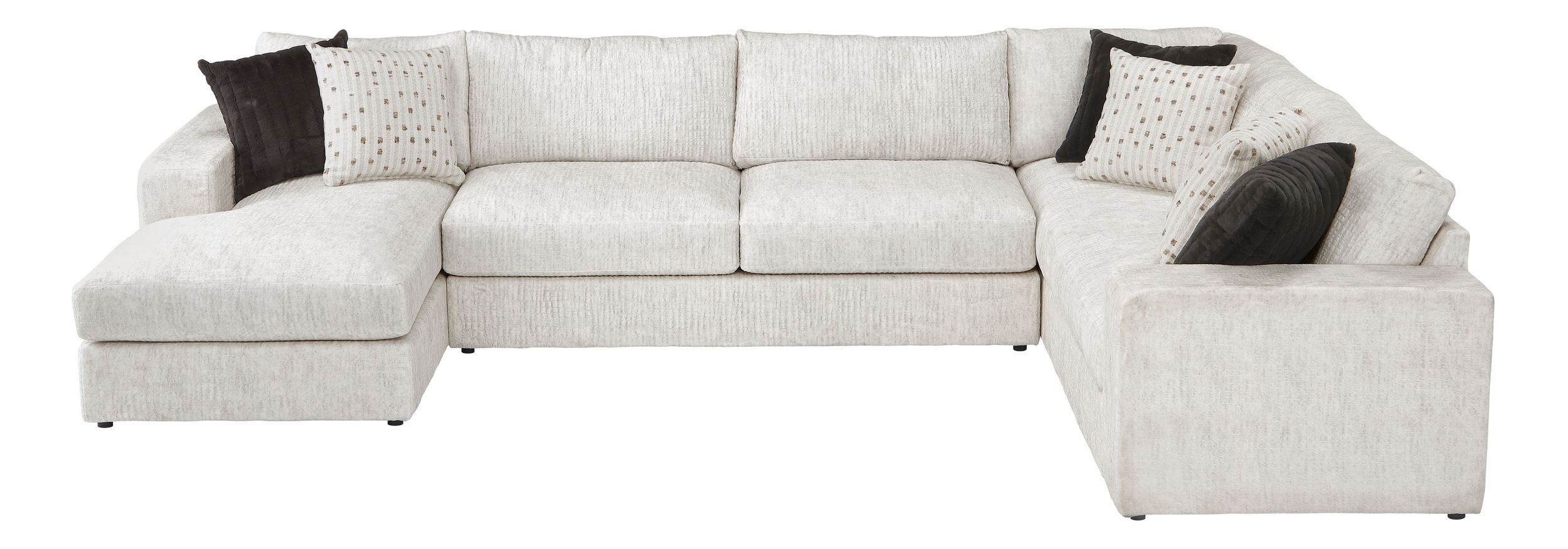 Solace U-Shaped Microfiber 3‑Piece Modular Sectional with Left Chaise
