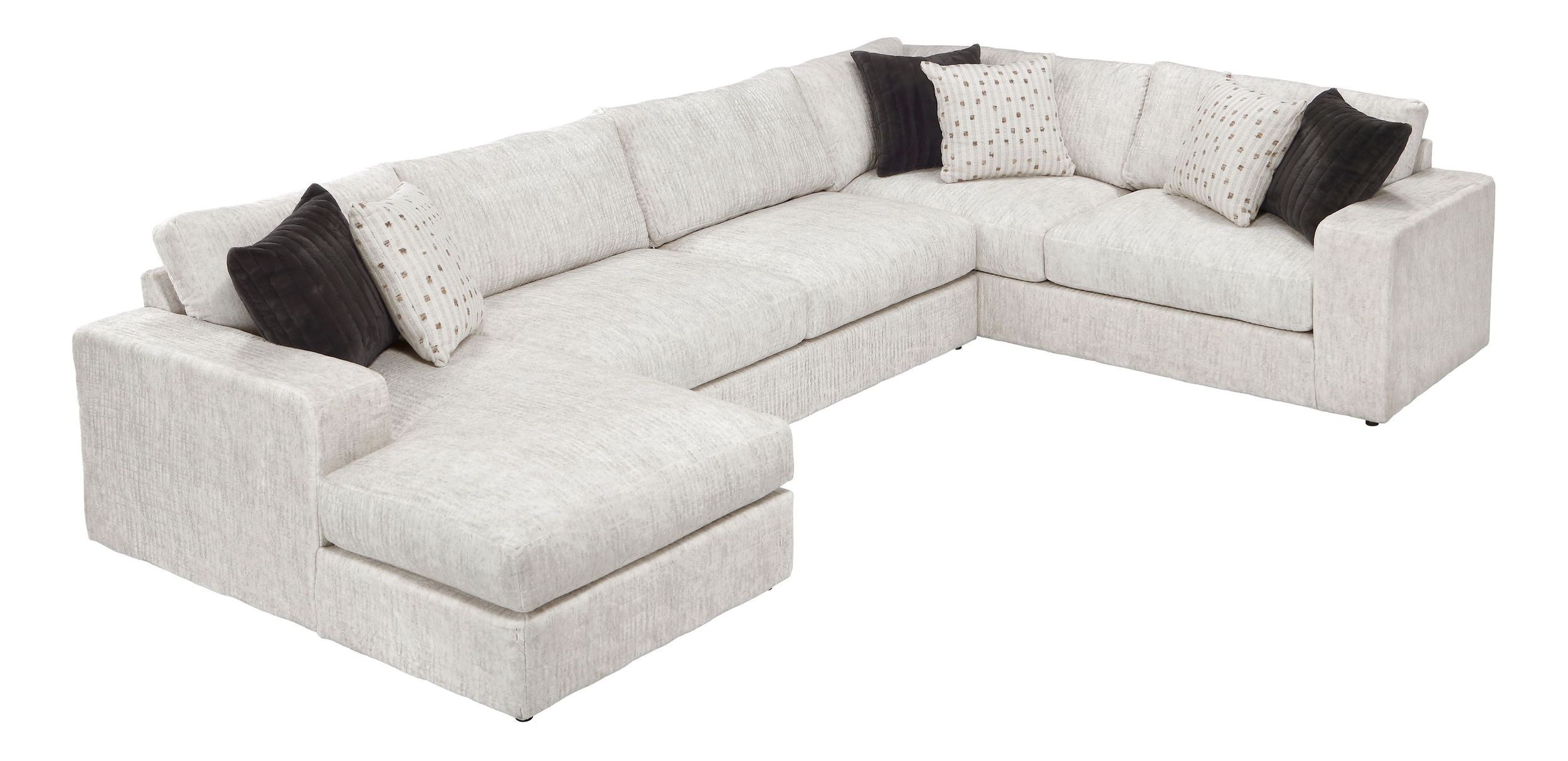 Solace U-Shaped Microfiber 3‑Piece Modular Sectional with Left Chaise