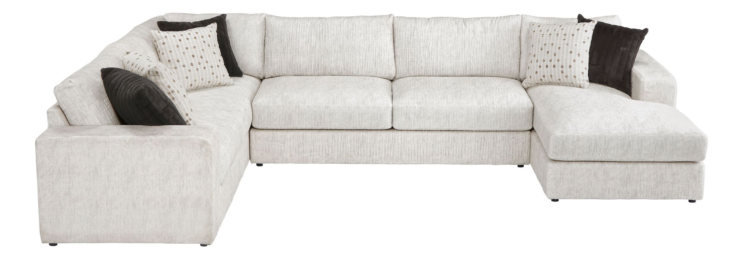 Solace U-Shaped Microfiber 3‑Piece Modular Sectional with Right Chaise