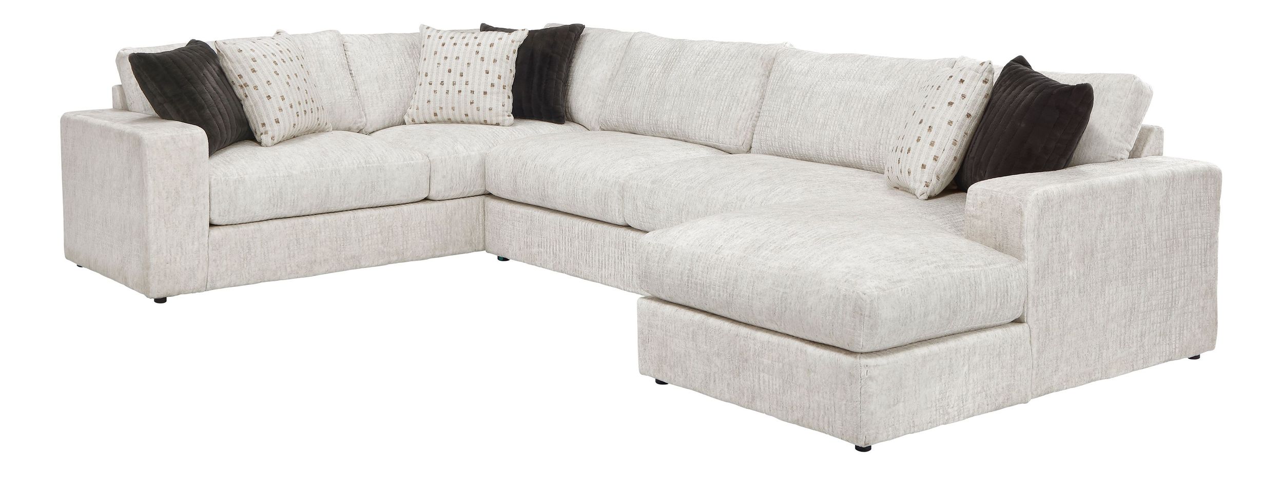 Solace U-Shaped Microfiber 3‑Piece Modular Sectional with Right Chaise