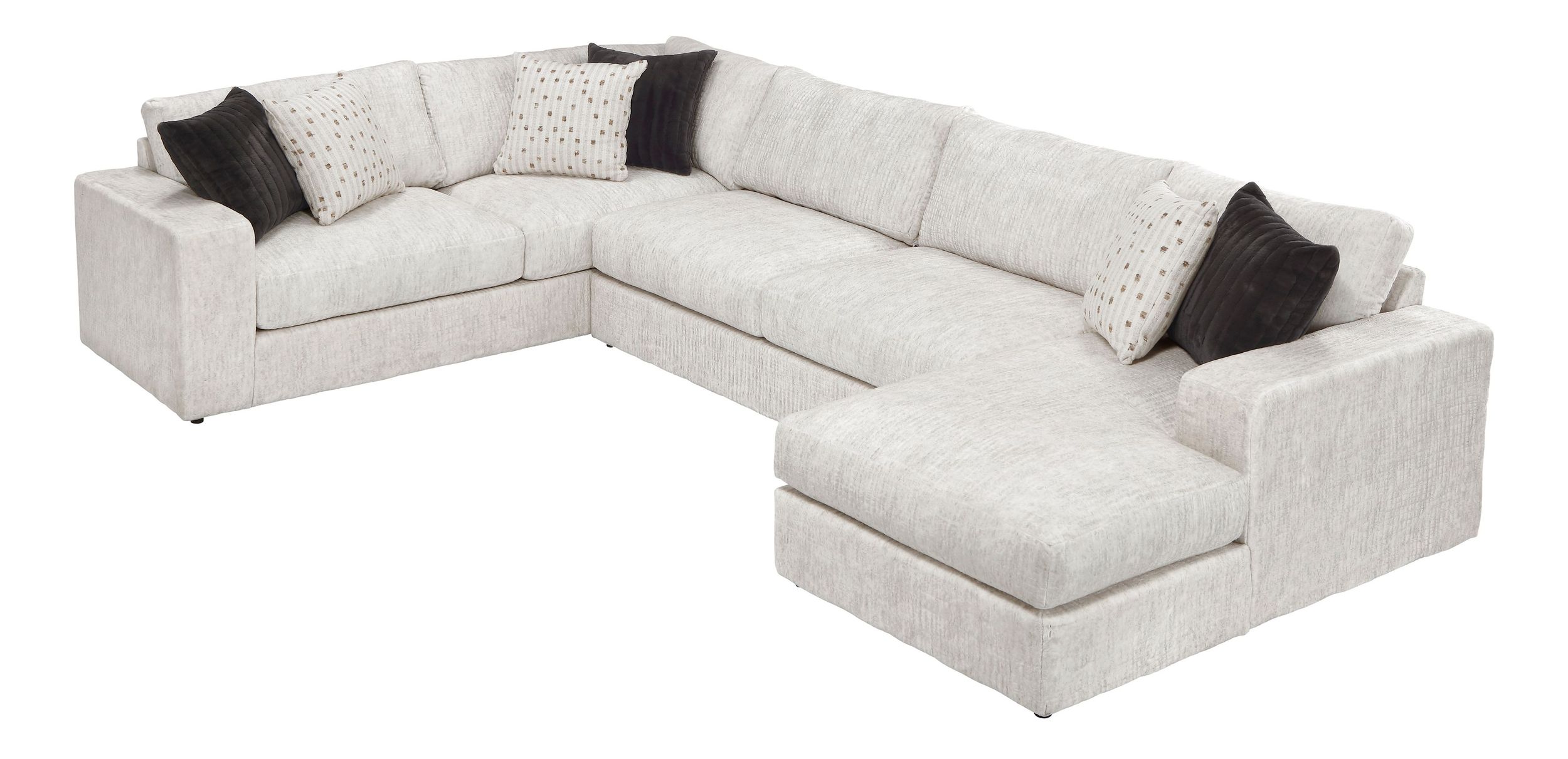 Solace U-Shaped Microfiber 3‑Piece Modular Sectional with Right Chaise