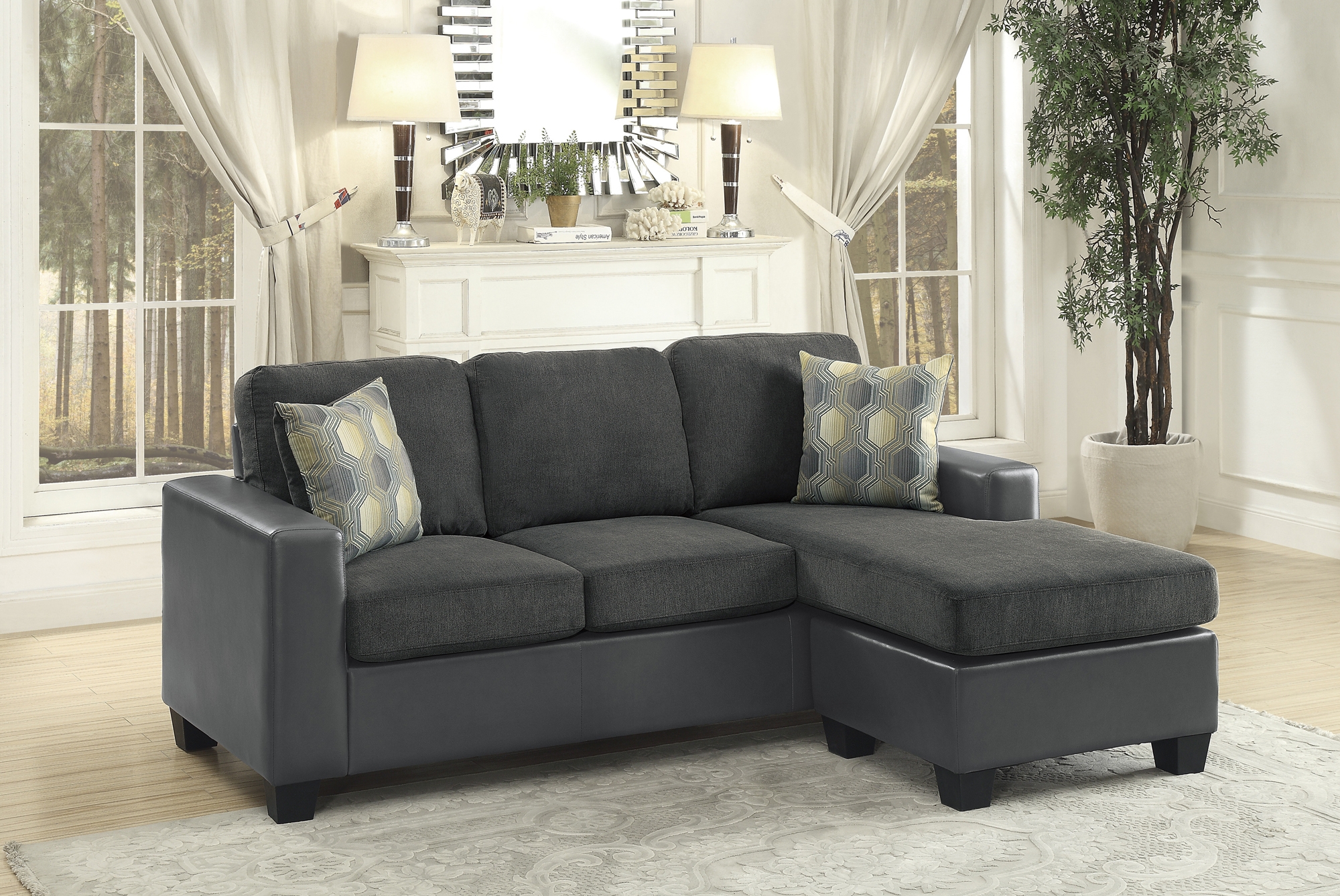 Slater Fabric/Bi-Cast Vinyl Sectional
