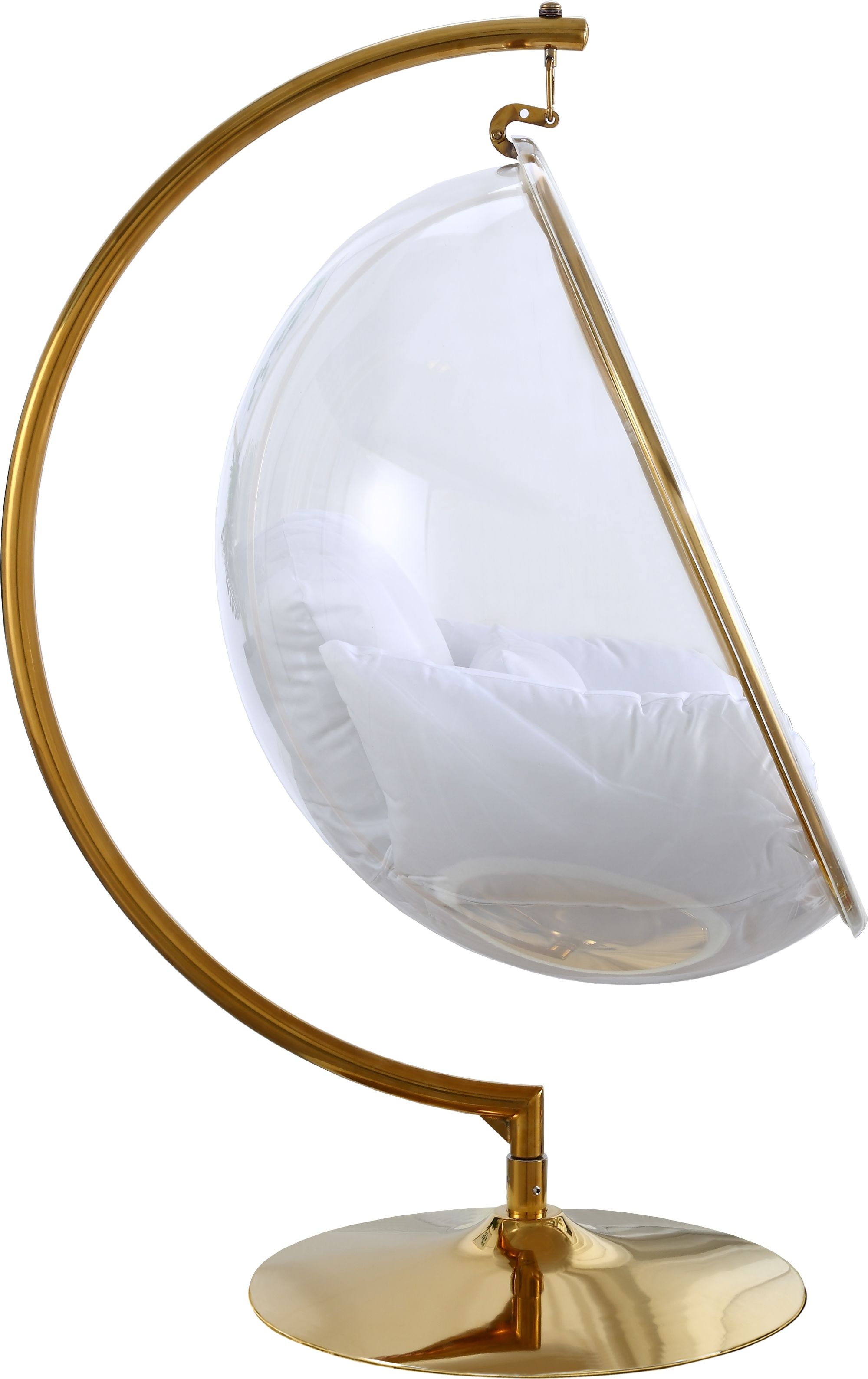 Luna Acrylic Swing Bubble Accent Chair with Metal Base