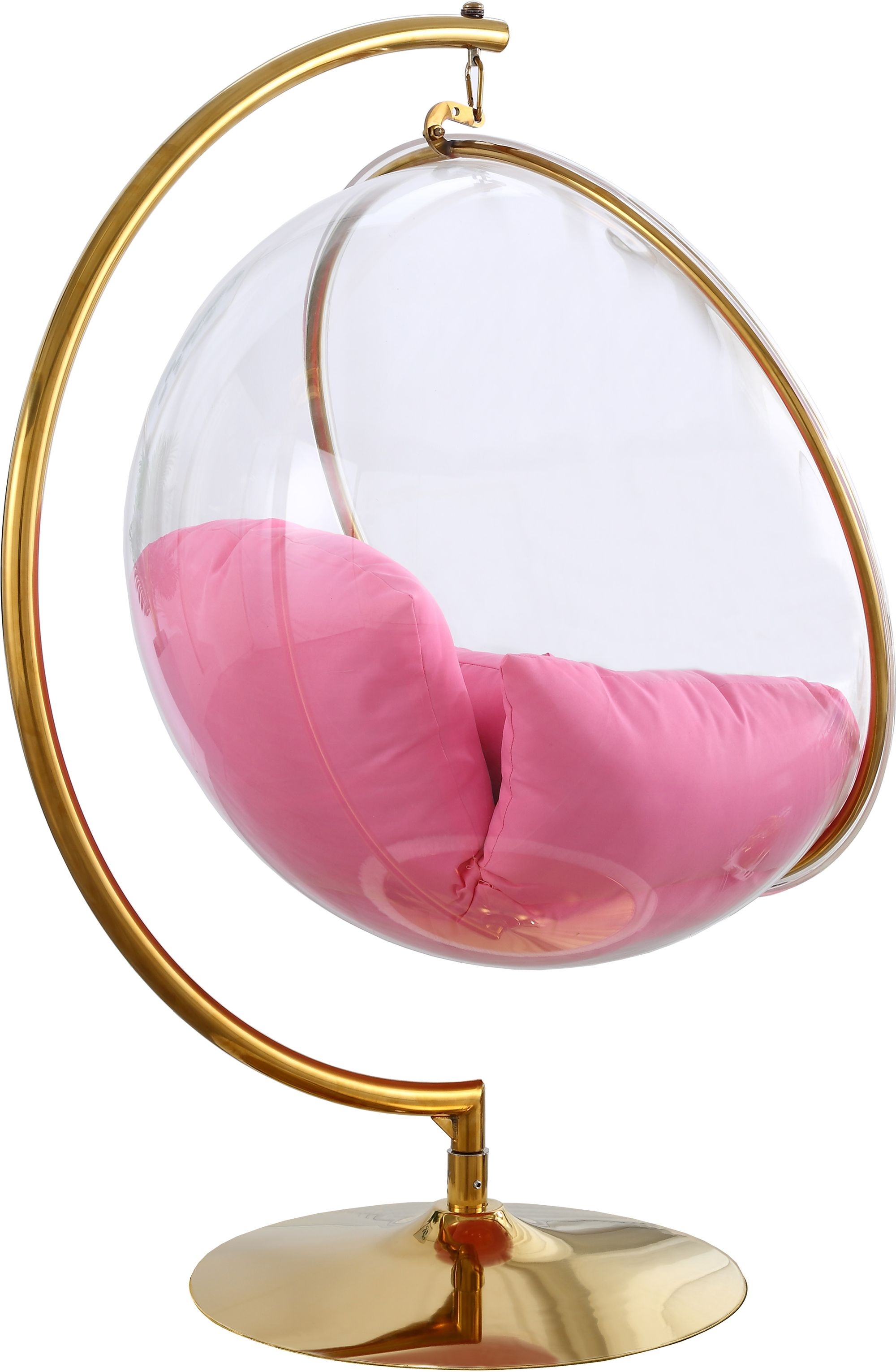 Luna Acrylic Swing Bubble Accent Chair with Metal Base
