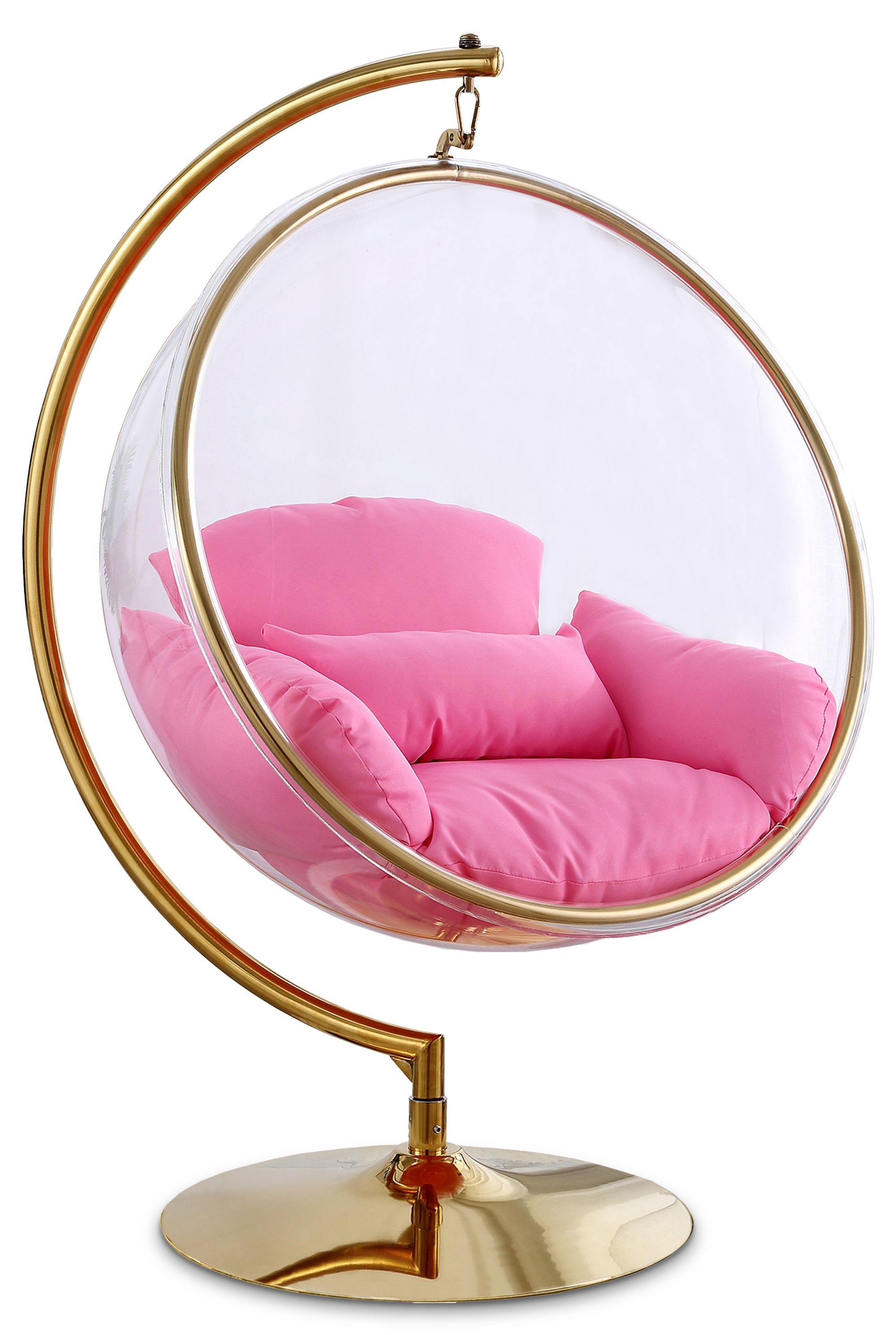 Luna Acrylic Swing Bubble Accent Chair with Metal Base