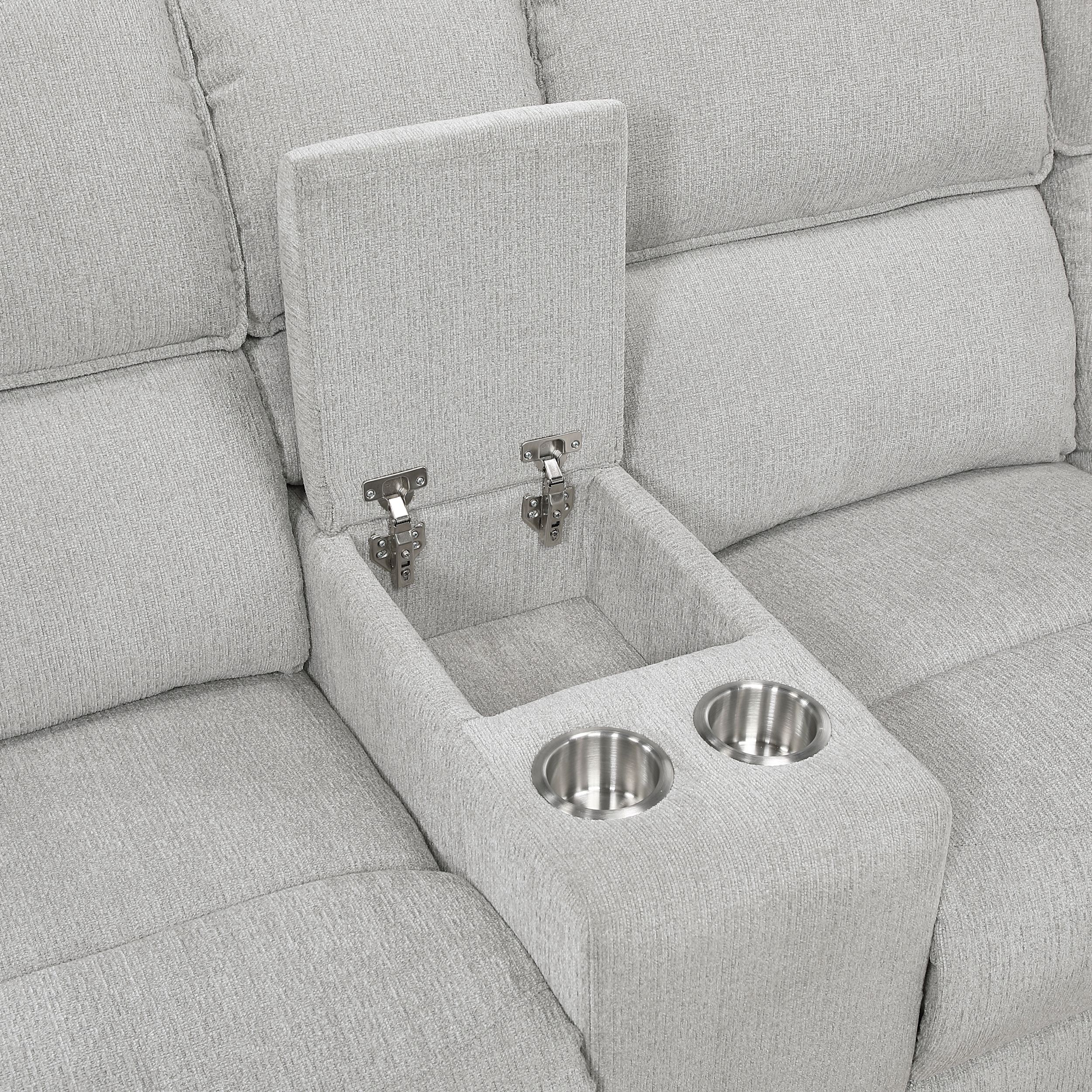 Thorne L-Shaped Chenille 3‑Piece Reclining Sectional with Left Console