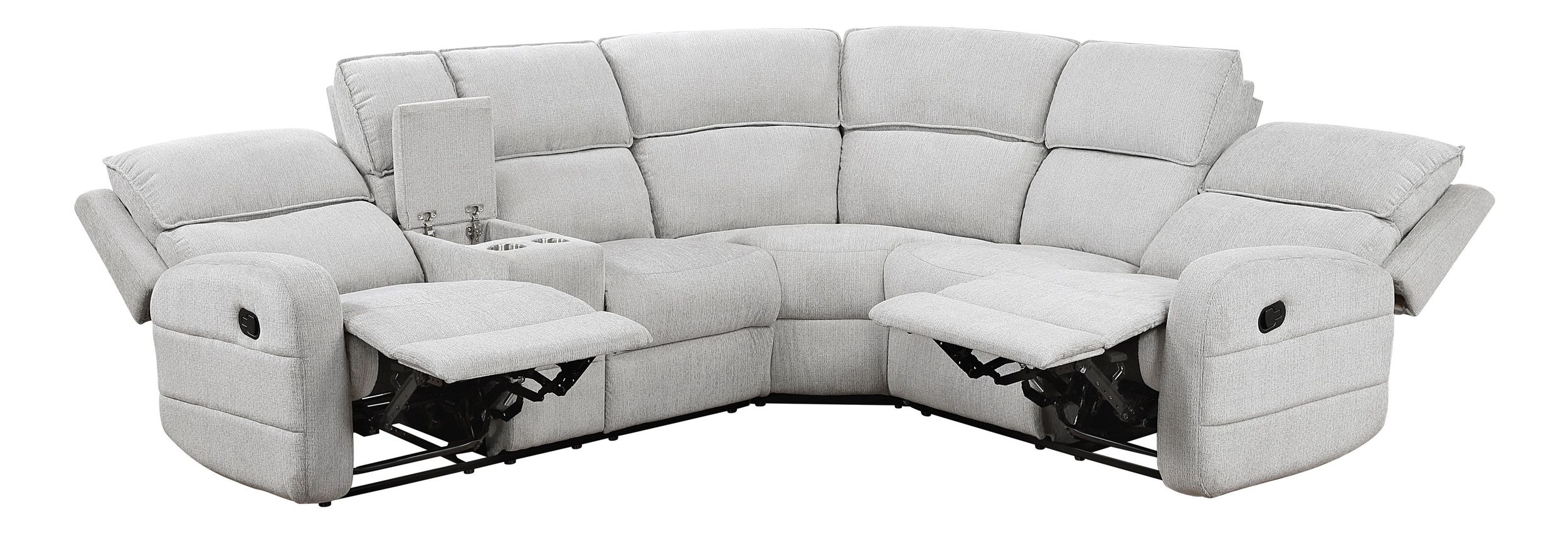 Thorne L-Shaped Chenille 3‑Piece Reclining Sectional with Left Console
