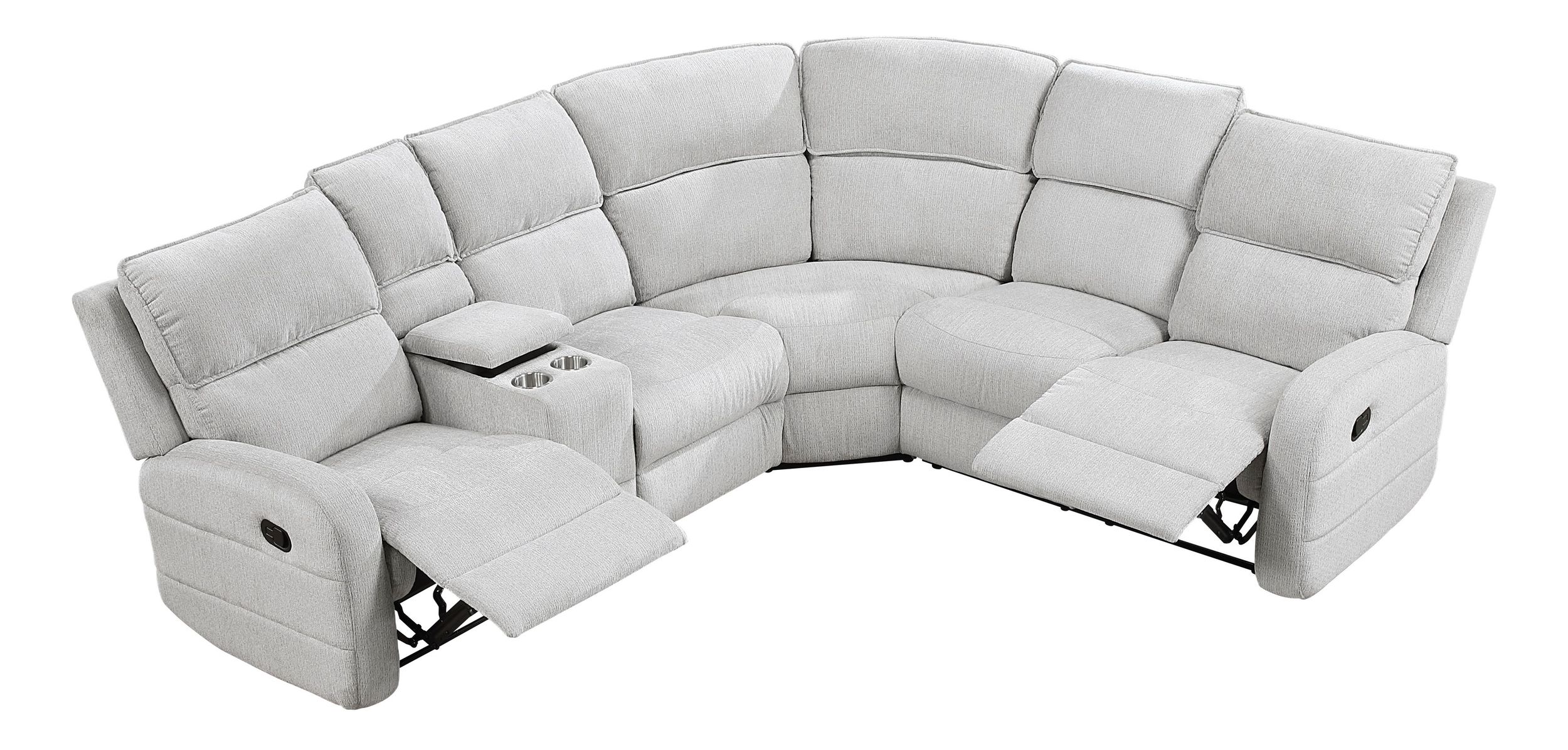 Thorne L-Shaped Chenille 3‑Piece Reclining Sectional with Left Console