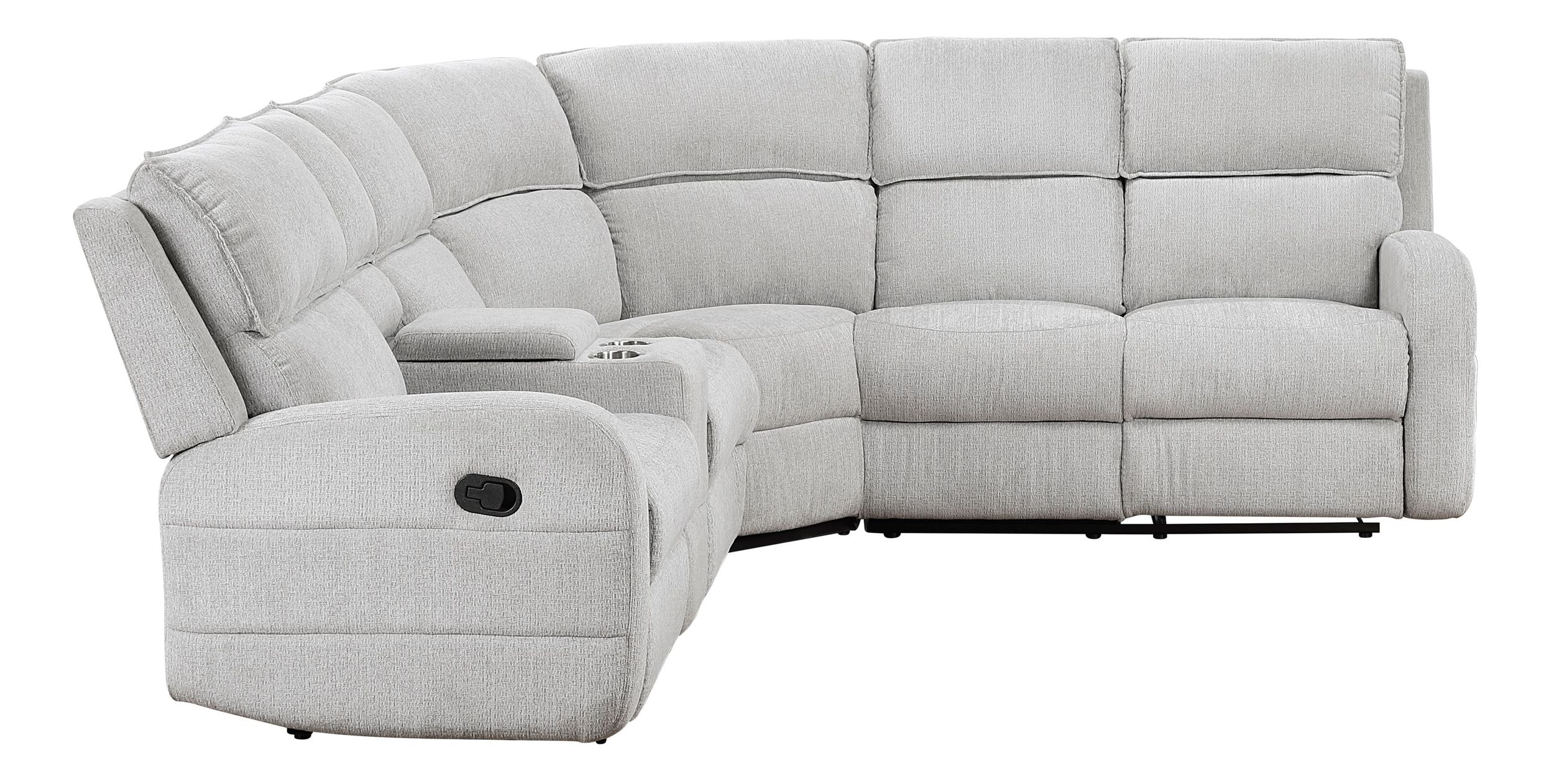 Thorne L-Shaped Chenille 3‑Piece Reclining Sectional with Left Console