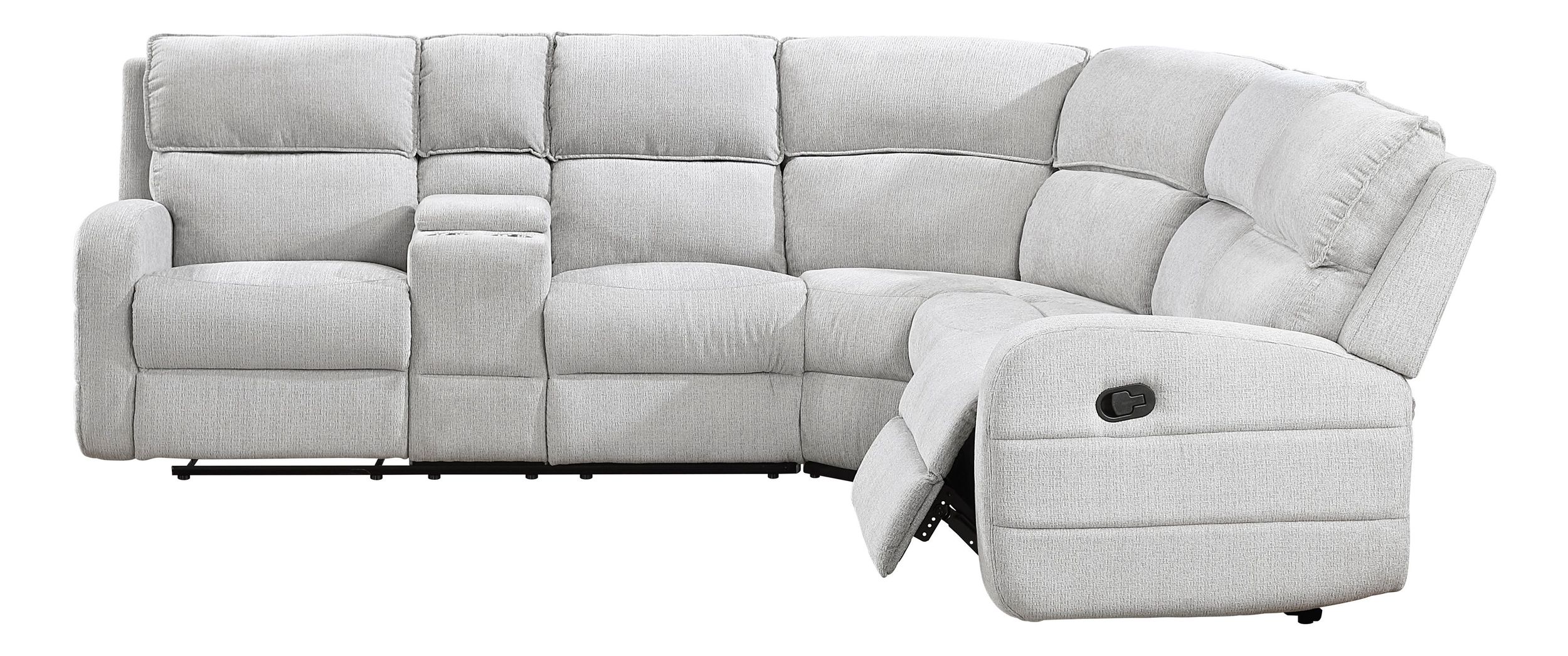 Thorne L-Shaped Chenille 3‑Piece Reclining Sectional with Left Console