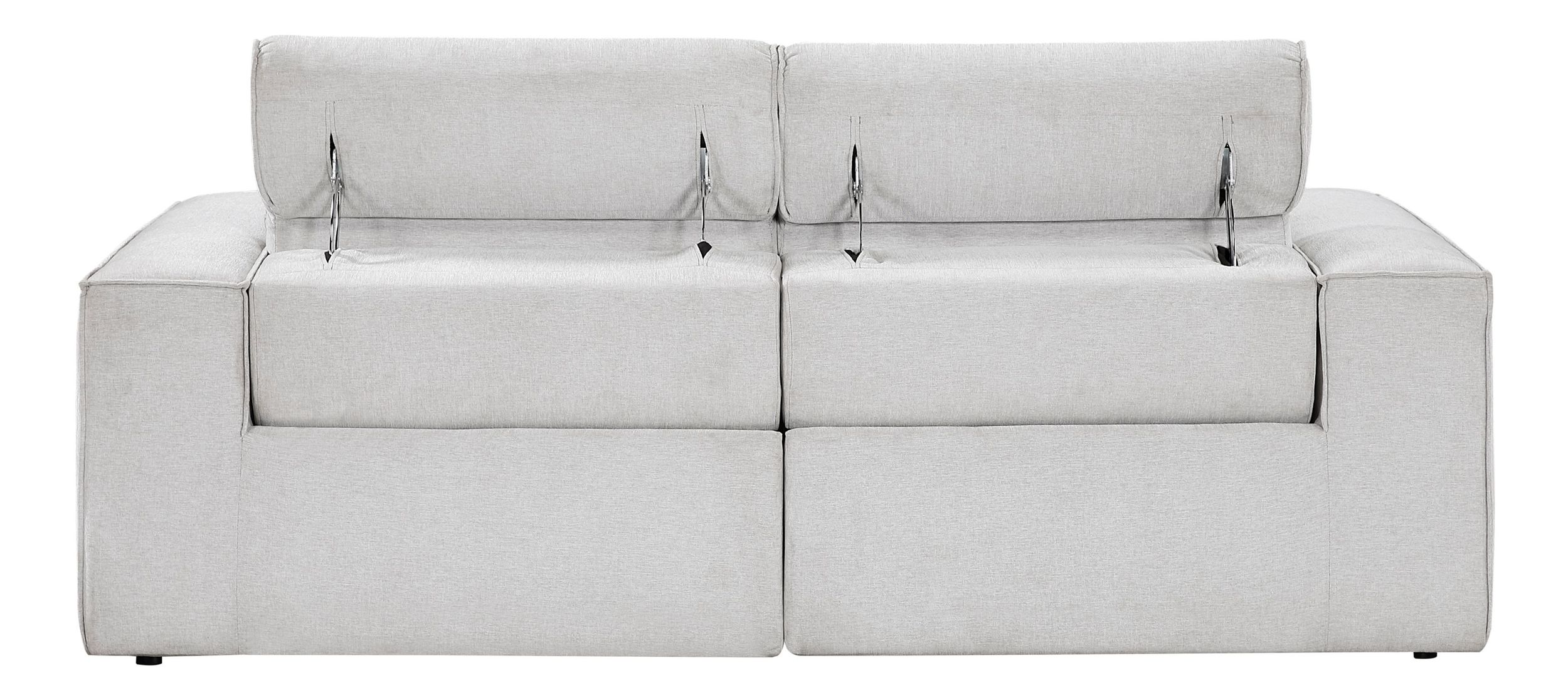 Phoebe Microfiber Power Double Reclining Modular Loveseat with Power Headrests