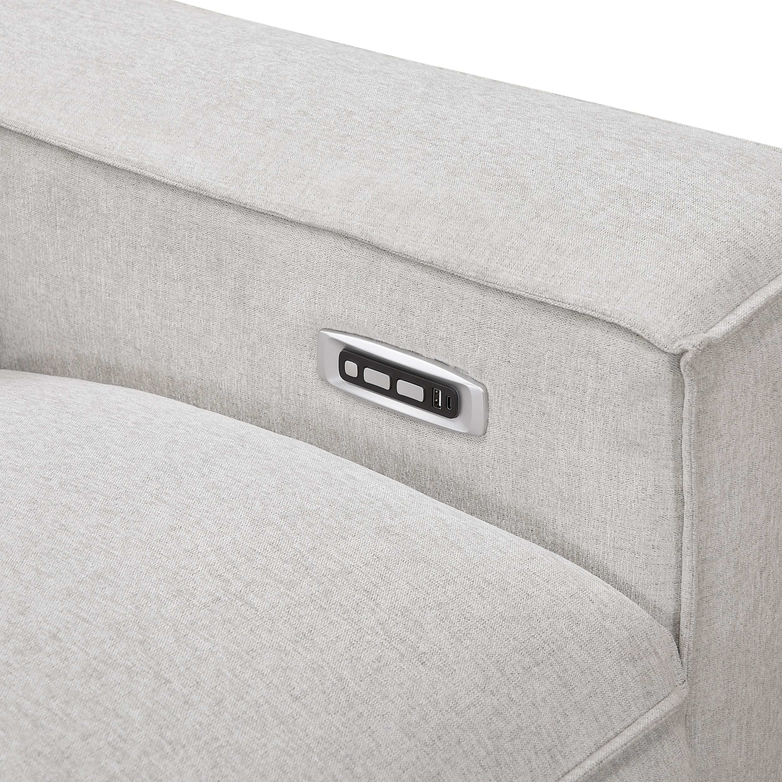 Phoebe Microfiber Power Double Reclining Modular Loveseat with Power Headrests