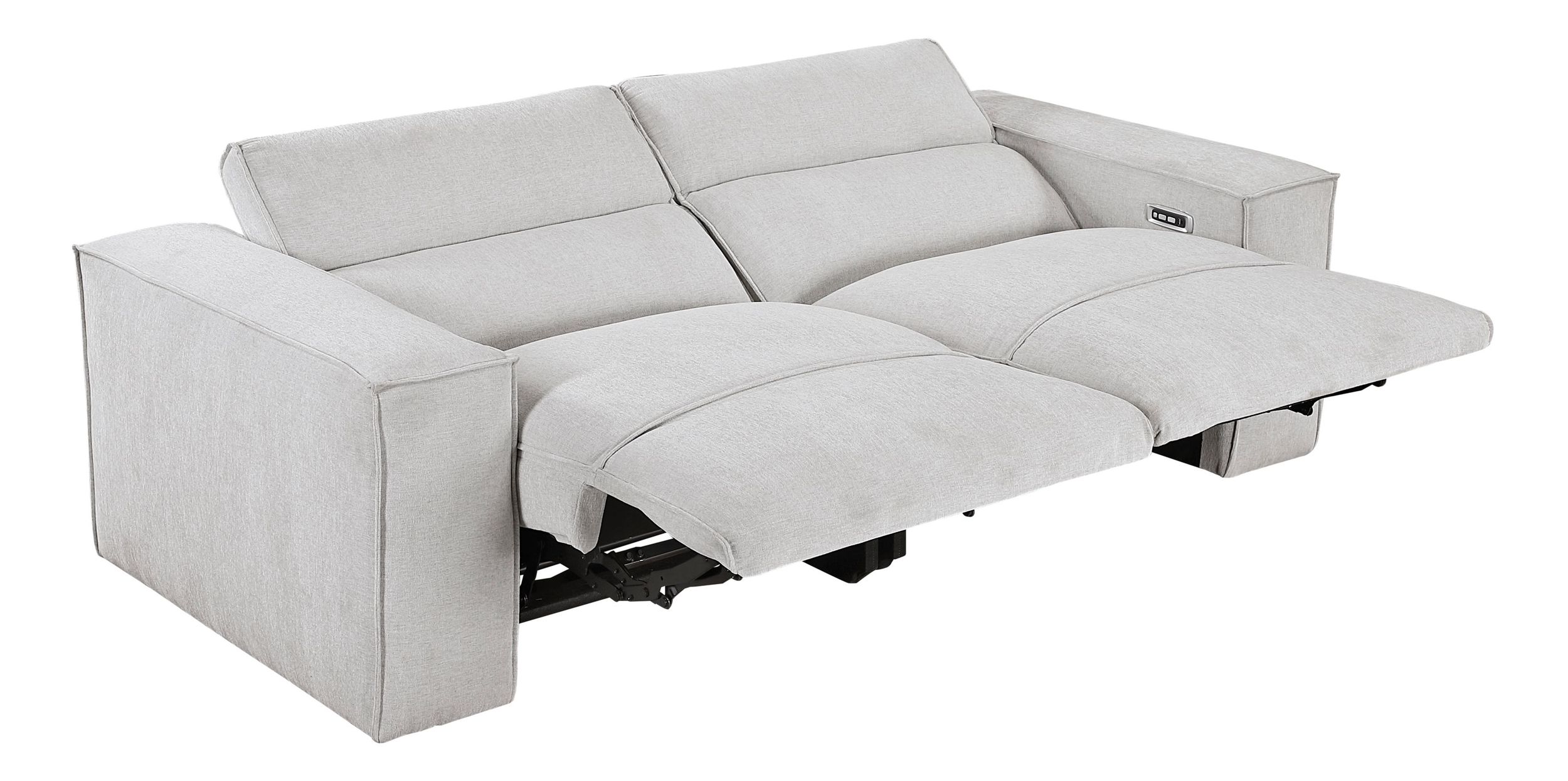 Phoebe Microfiber Power Double Reclining Modular Loveseat with Power Headrests
