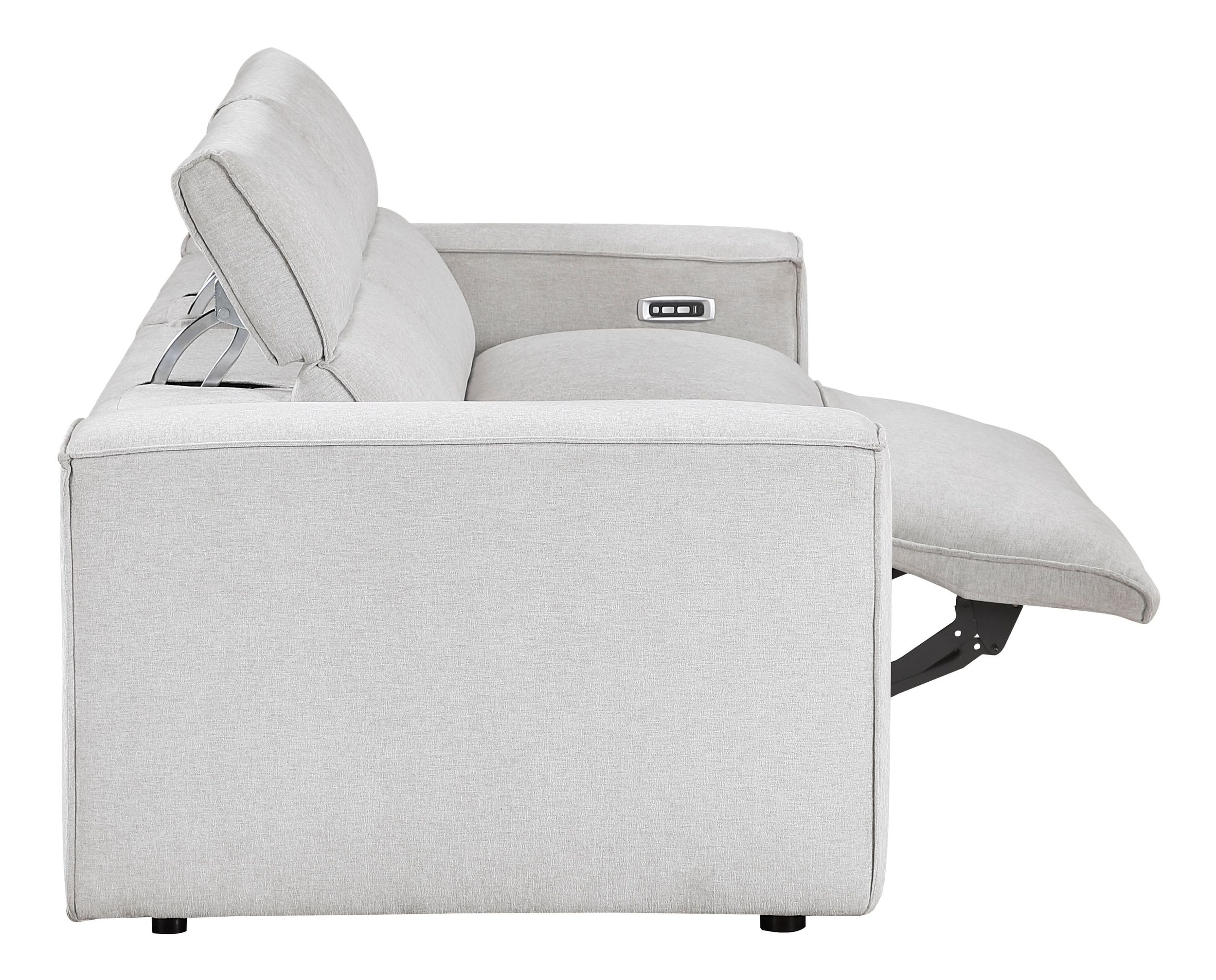 Phoebe Microfiber Power Double Reclining Modular Loveseat with Power Headrests