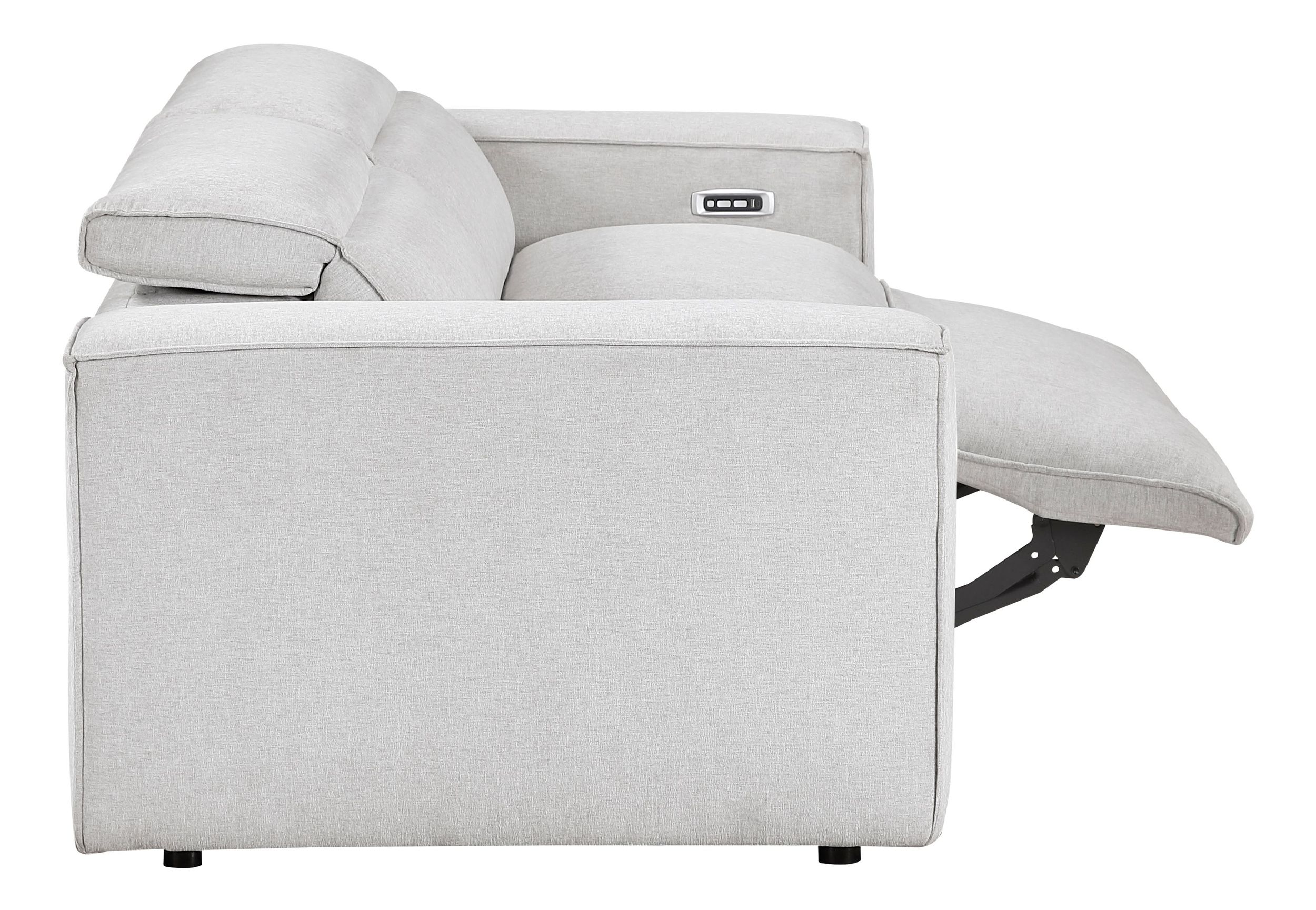 Phoebe Microfiber Power Double Reclining Modular Loveseat with Power Headrests