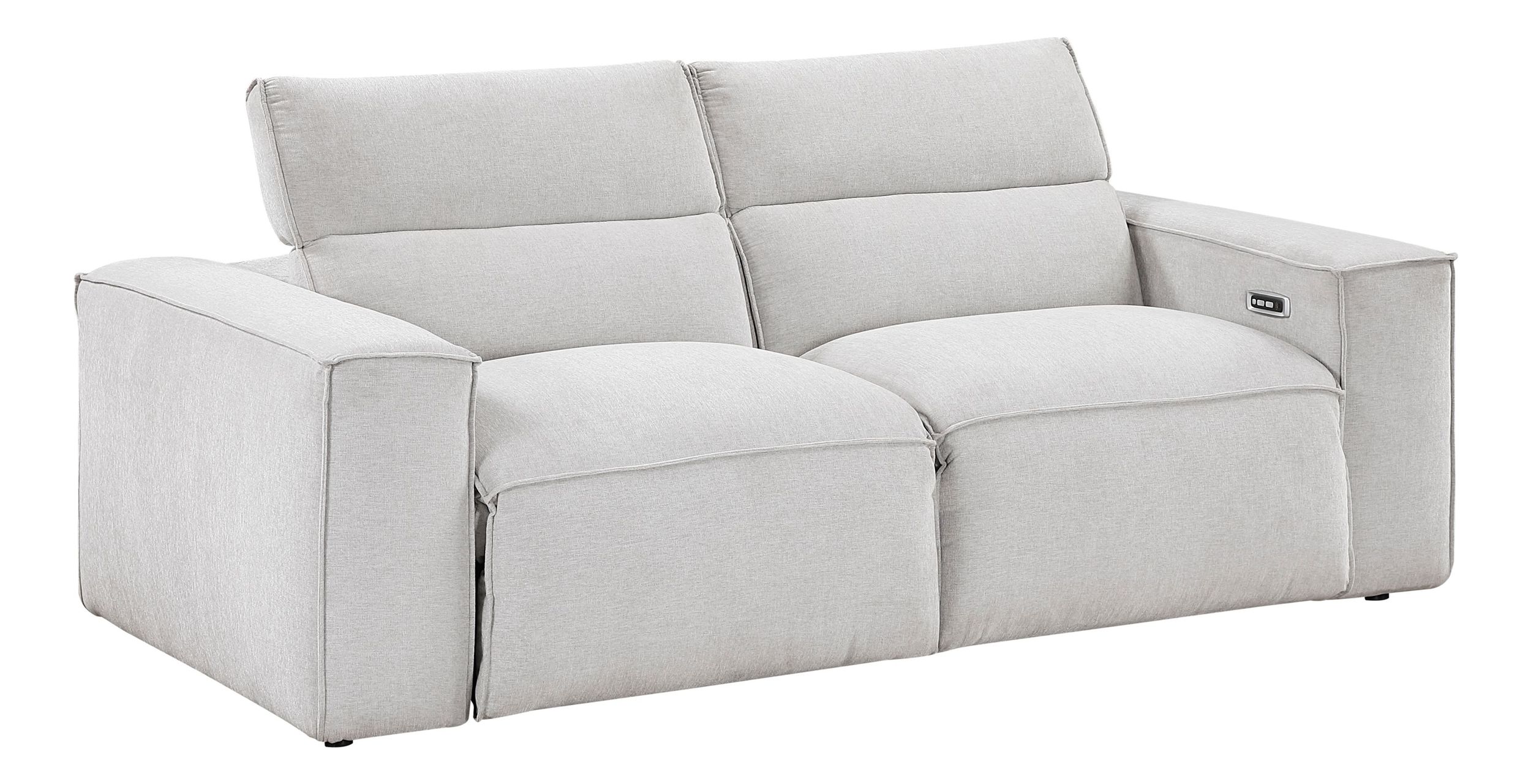 Phoebe Microfiber Power Double Reclining Modular Loveseat with Power Headrests