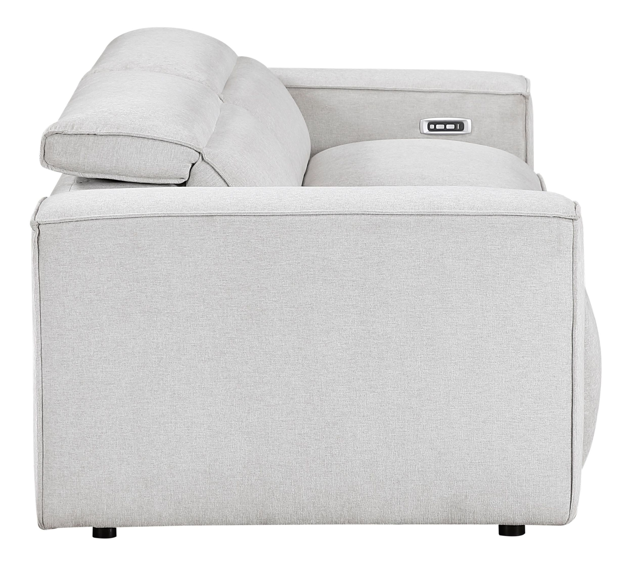 Phoebe Microfiber Power Double Reclining Modular Loveseat with Power Headrests