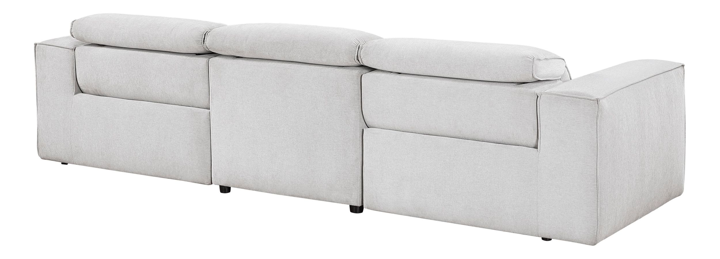Phoebe Microfiber Power Double Reclining Modular Sofa with Power Headrests