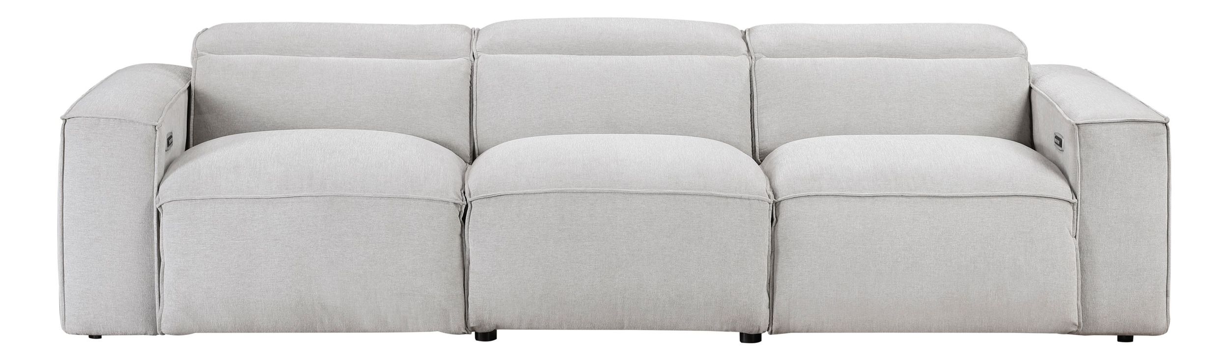 Phoebe Microfiber Power Double Reclining Modular Sofa with Power Headrests