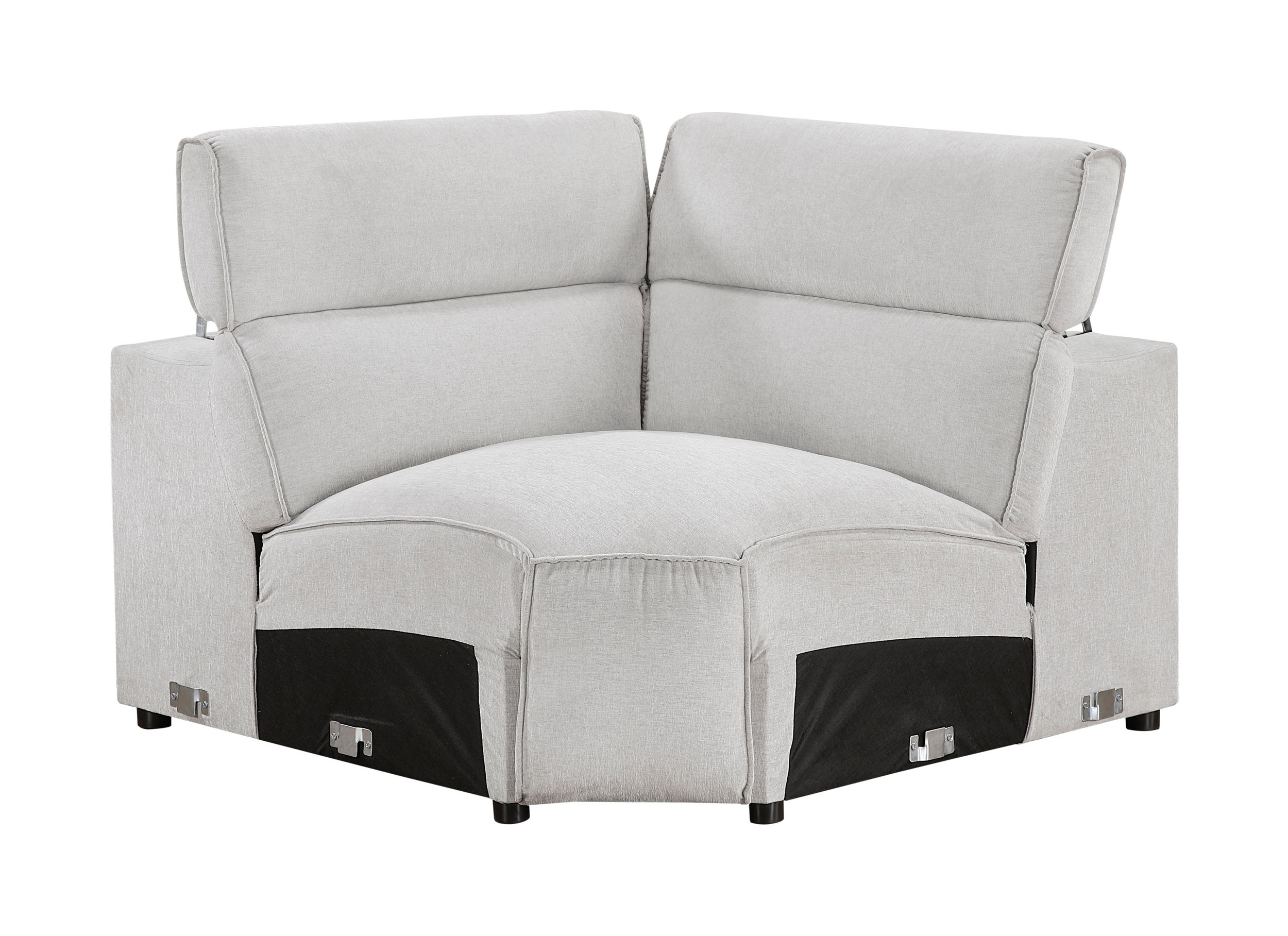 Phoebe L-Shaped Microfiber 5‑Piece Power Reclining Modular Sectional with Power Headrests