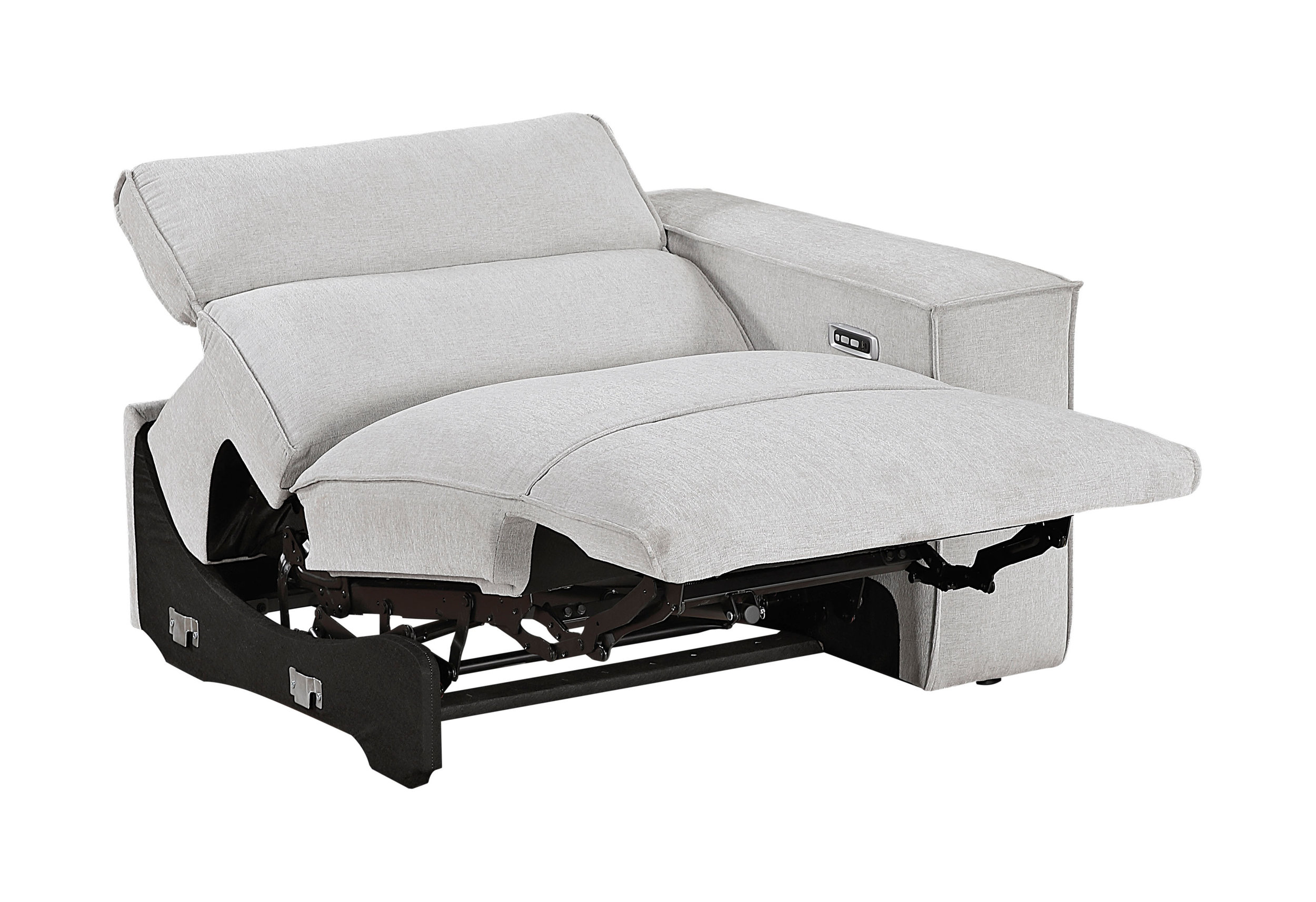 Phoebe Microfiber Power Double Reclining Modular Loveseat with Power Headrests