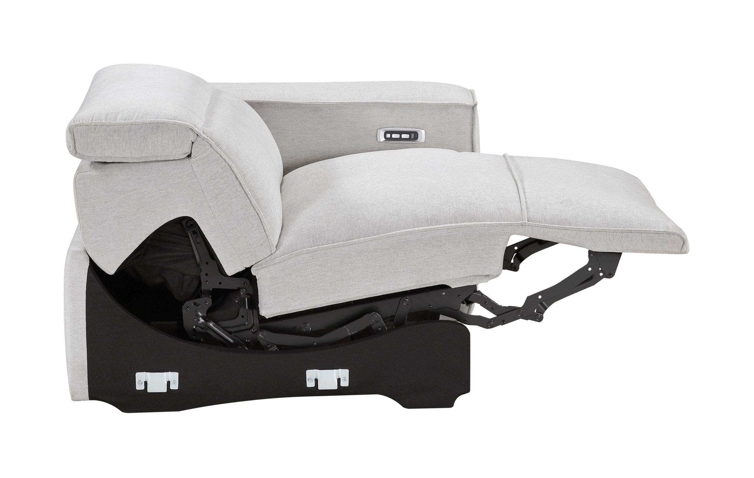 Phoebe L-Shaped Microfiber 5‑Piece Power Reclining Modular Sectional with Power Headrests