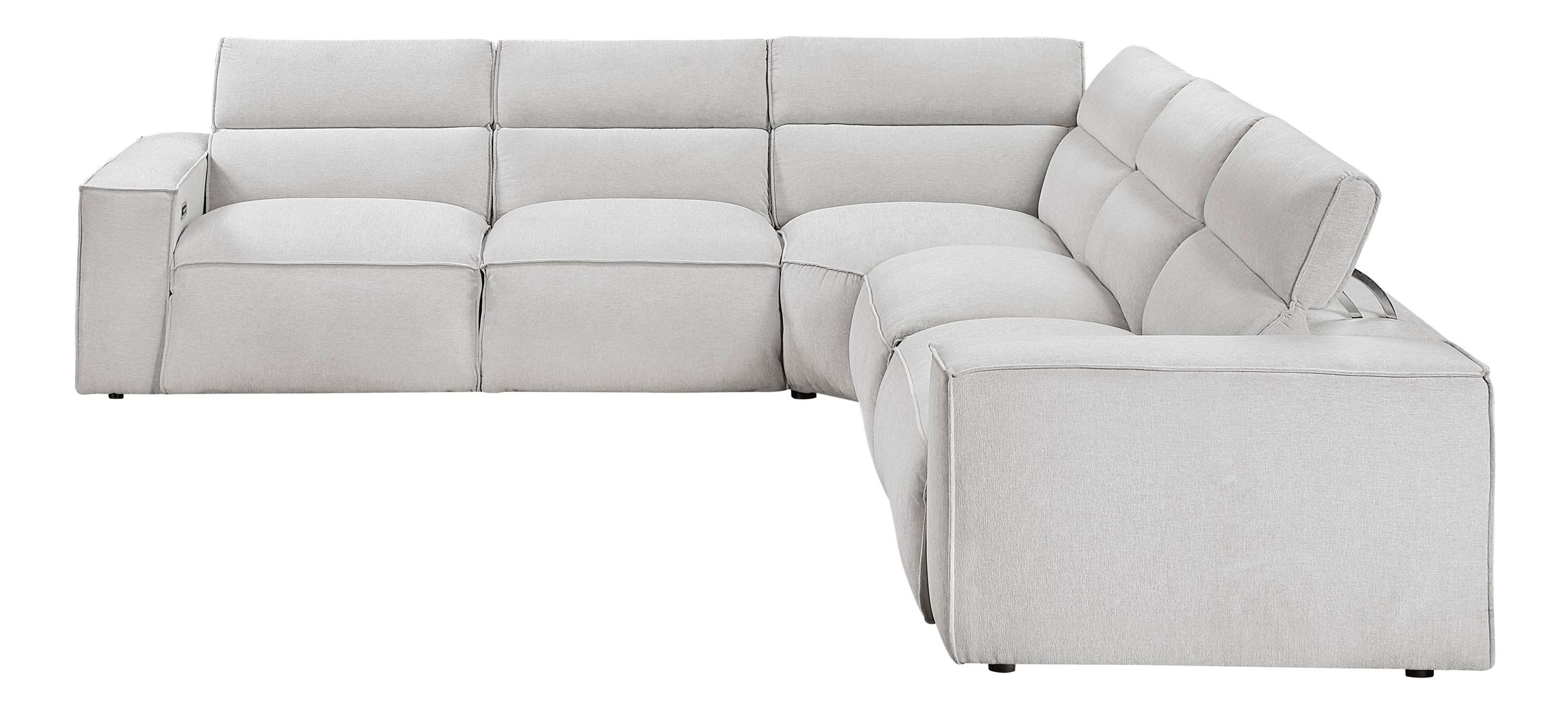 Phoebe L-Shaped Microfiber 5‑Piece Power Reclining Modular Sectional with Power Headrests