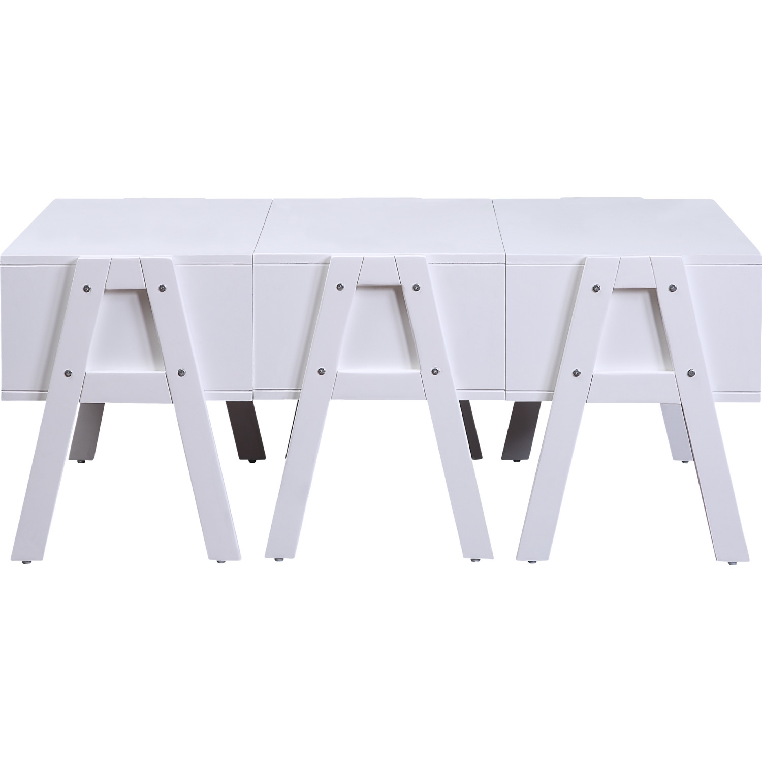 Lonny Wood Convertible Storage Coffee Table w/3 Drawers