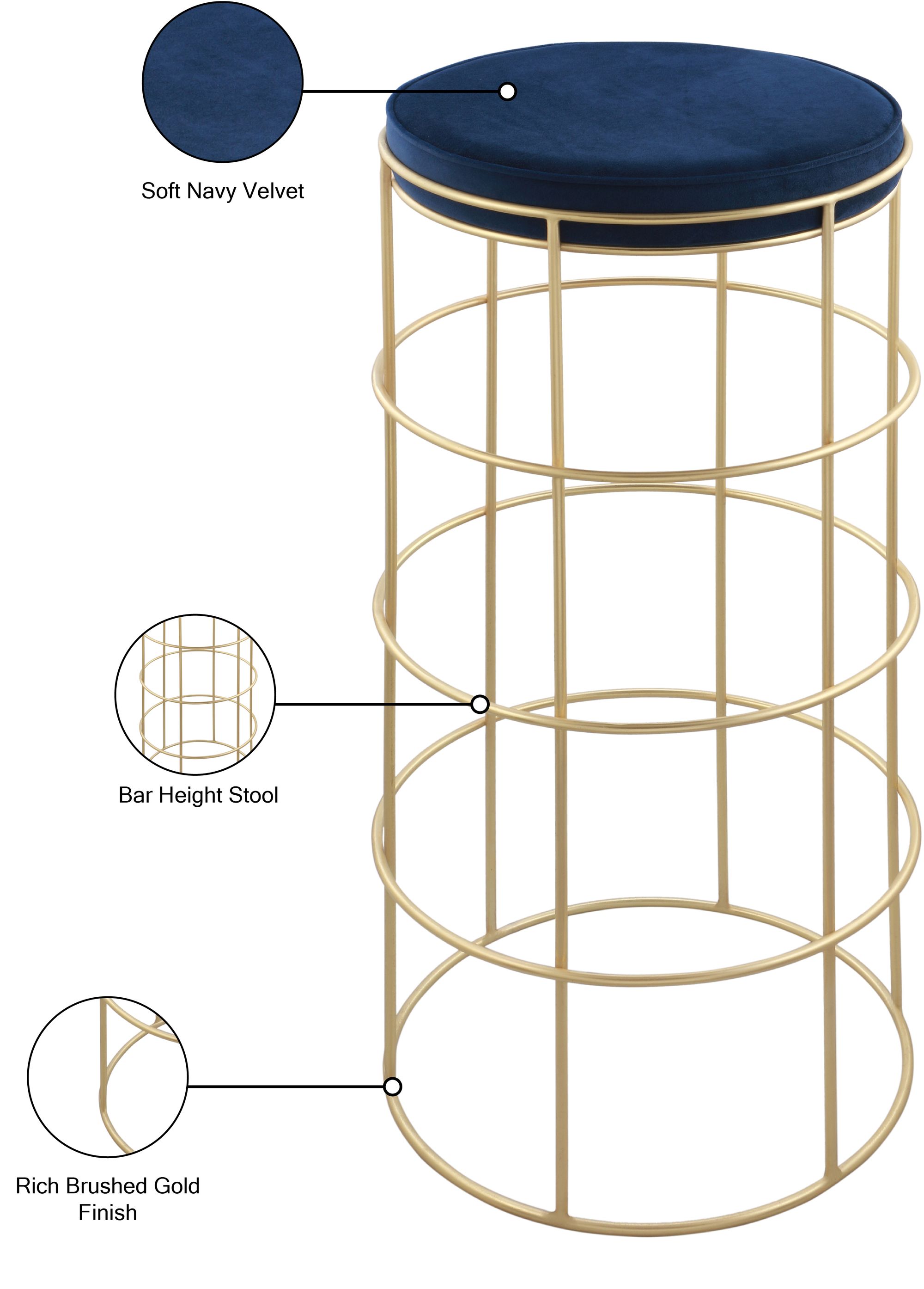 Rebar Velvet Bar Stool