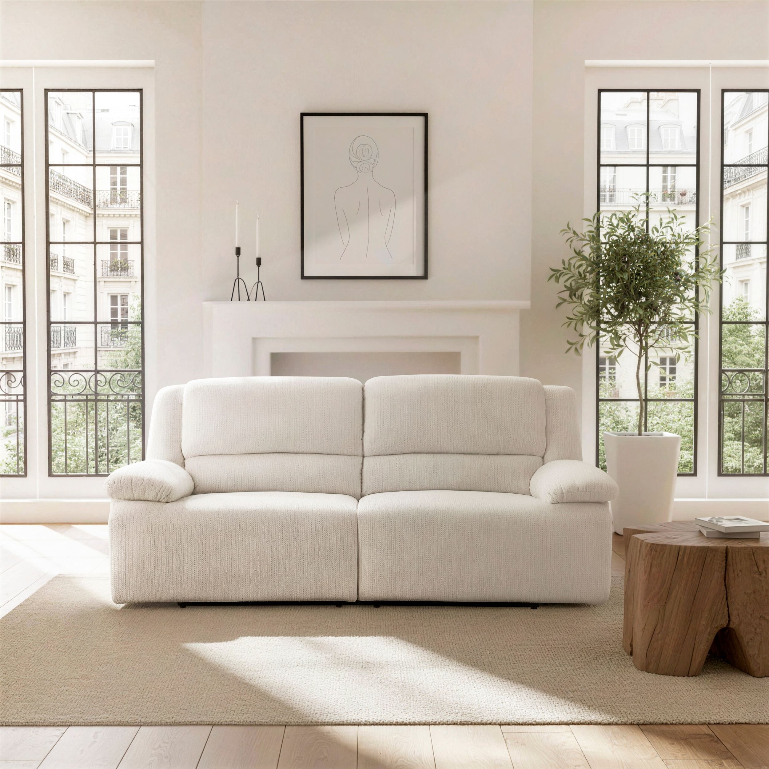 Caliber Microfiber Power Double Reclining Sofa