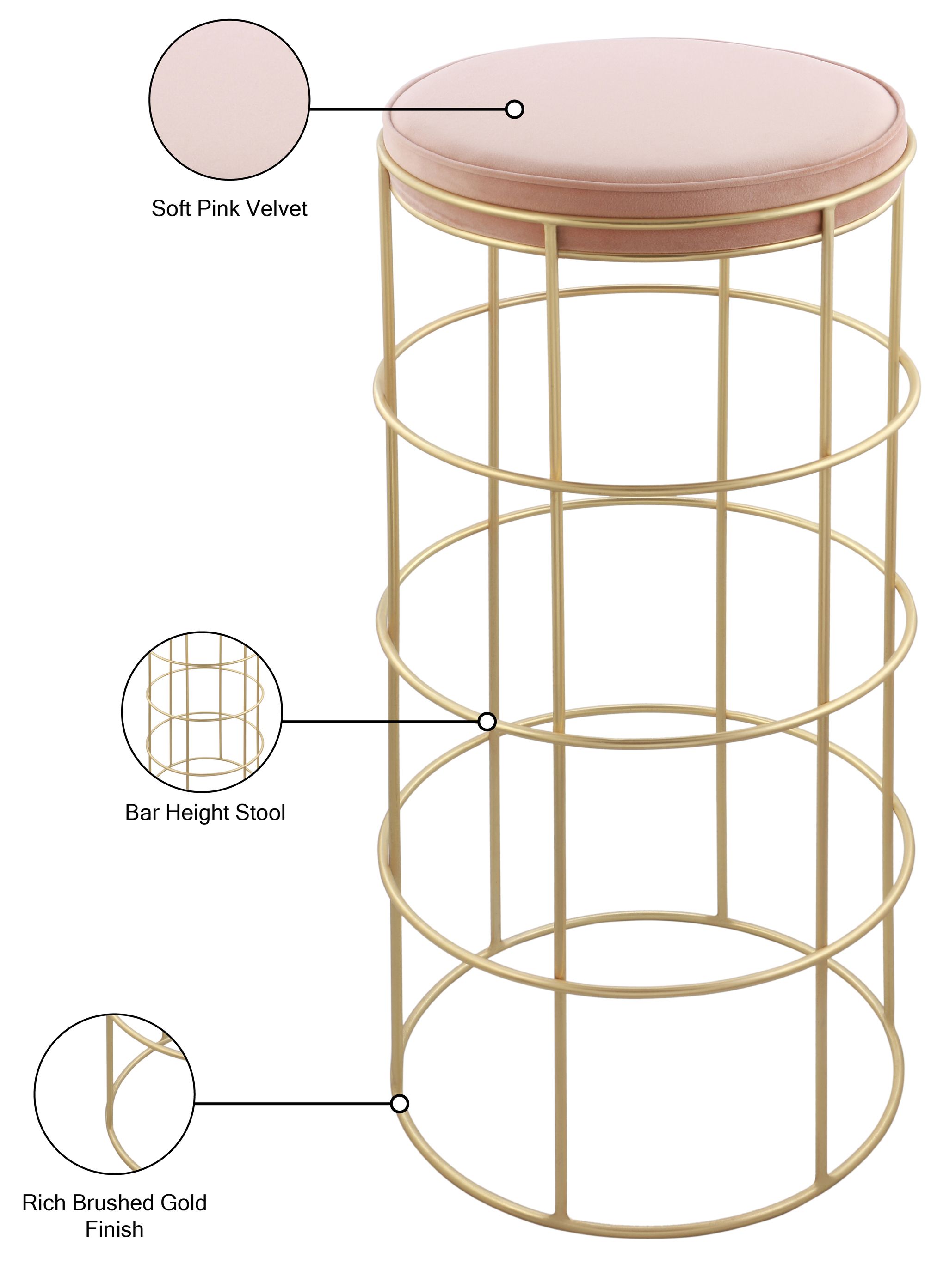 Rebar Velvet Bar Stool