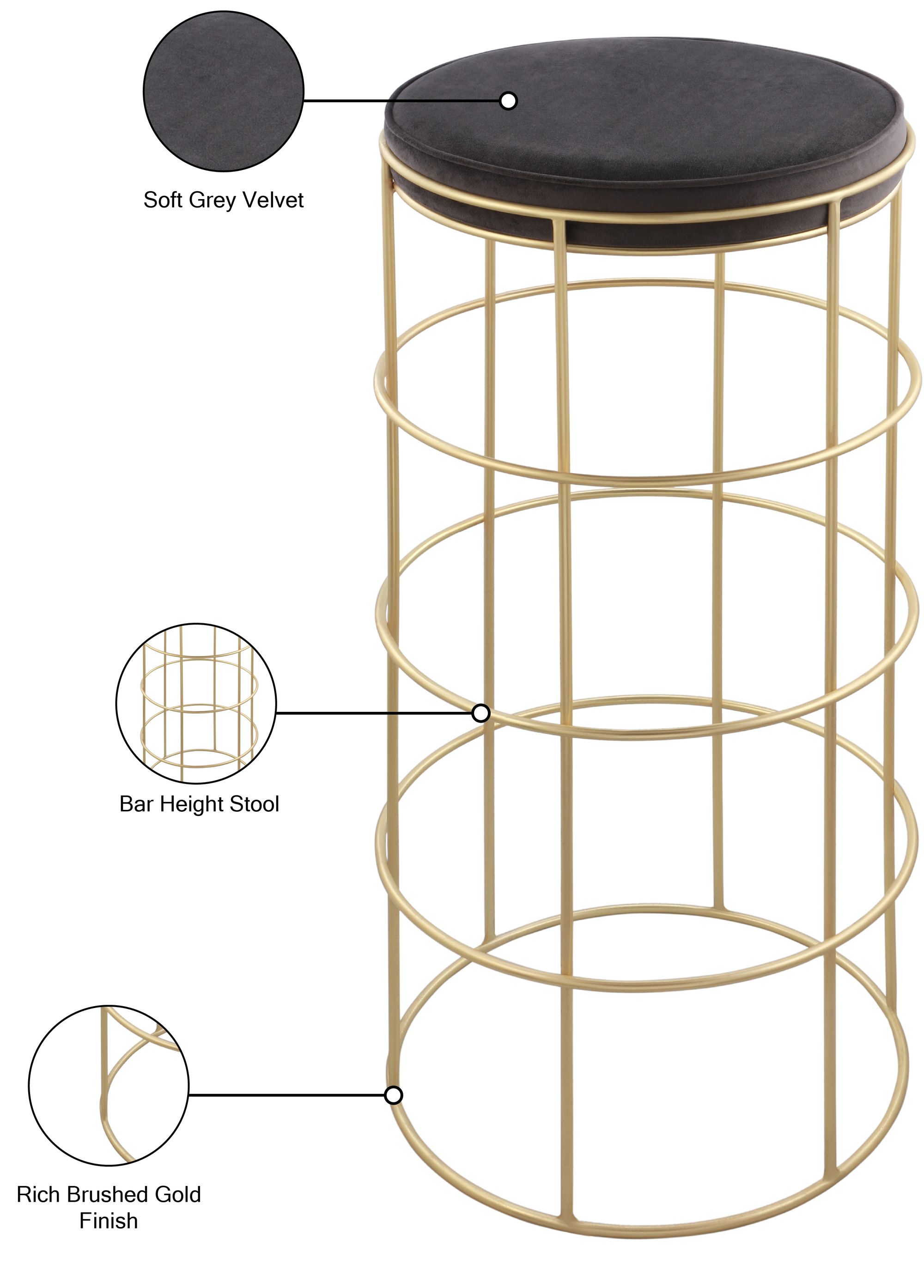 Rebar Velvet Bar Stool