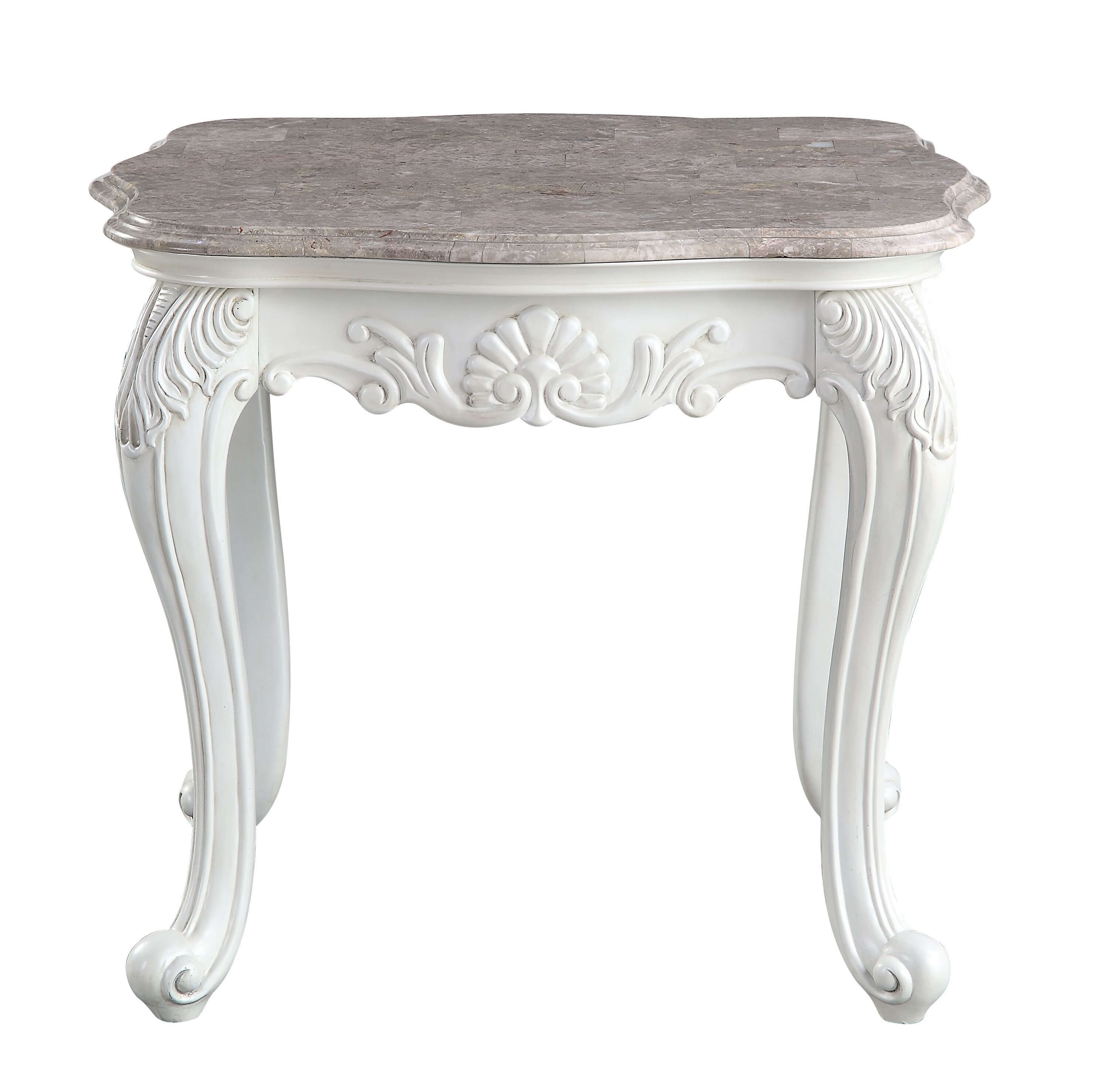 Ciddrenar Marble/Wood End Table