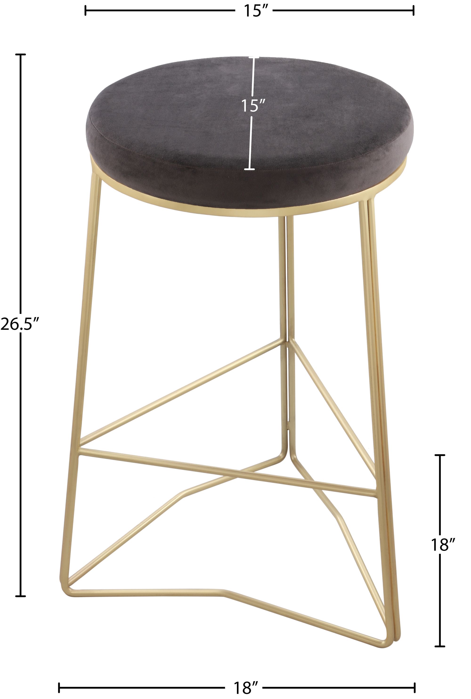 Tres Velvet Counter Stool