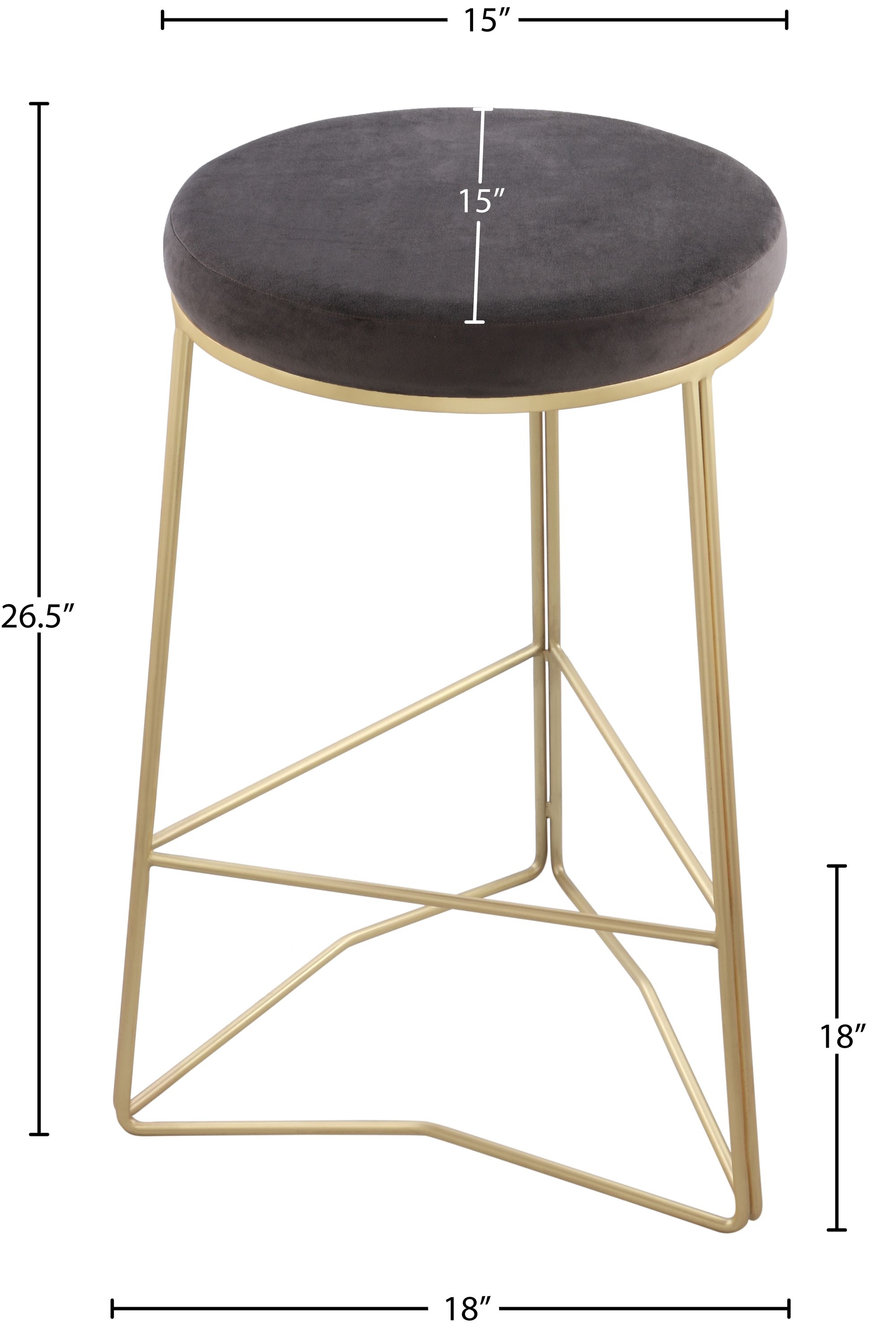 Tres Velvet Counter Stool