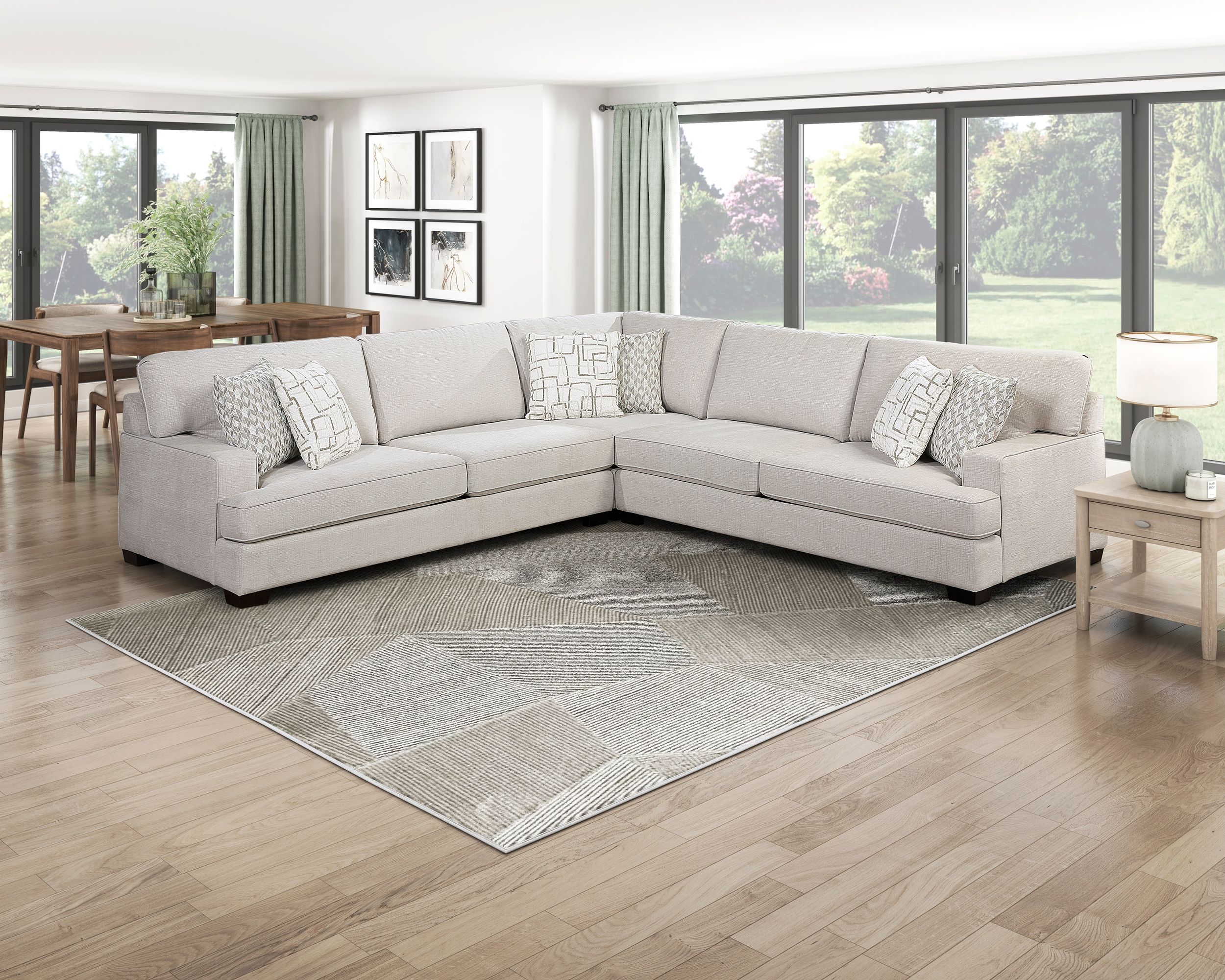 Livia L-Shaped Chenille 3‑Piece Modular Sectional