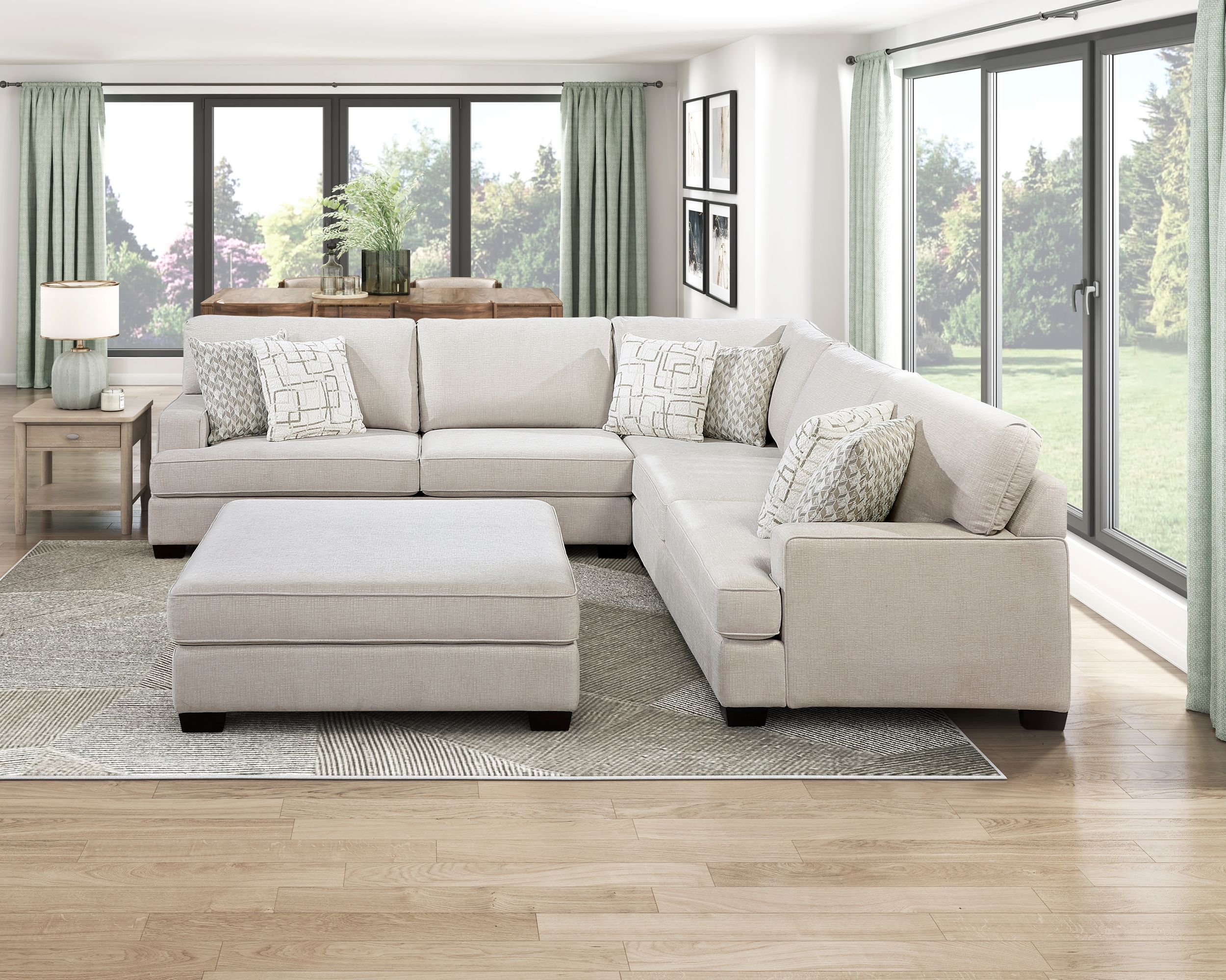 Livia L-Shaped Chenille 3‑Piece Modular Sectional