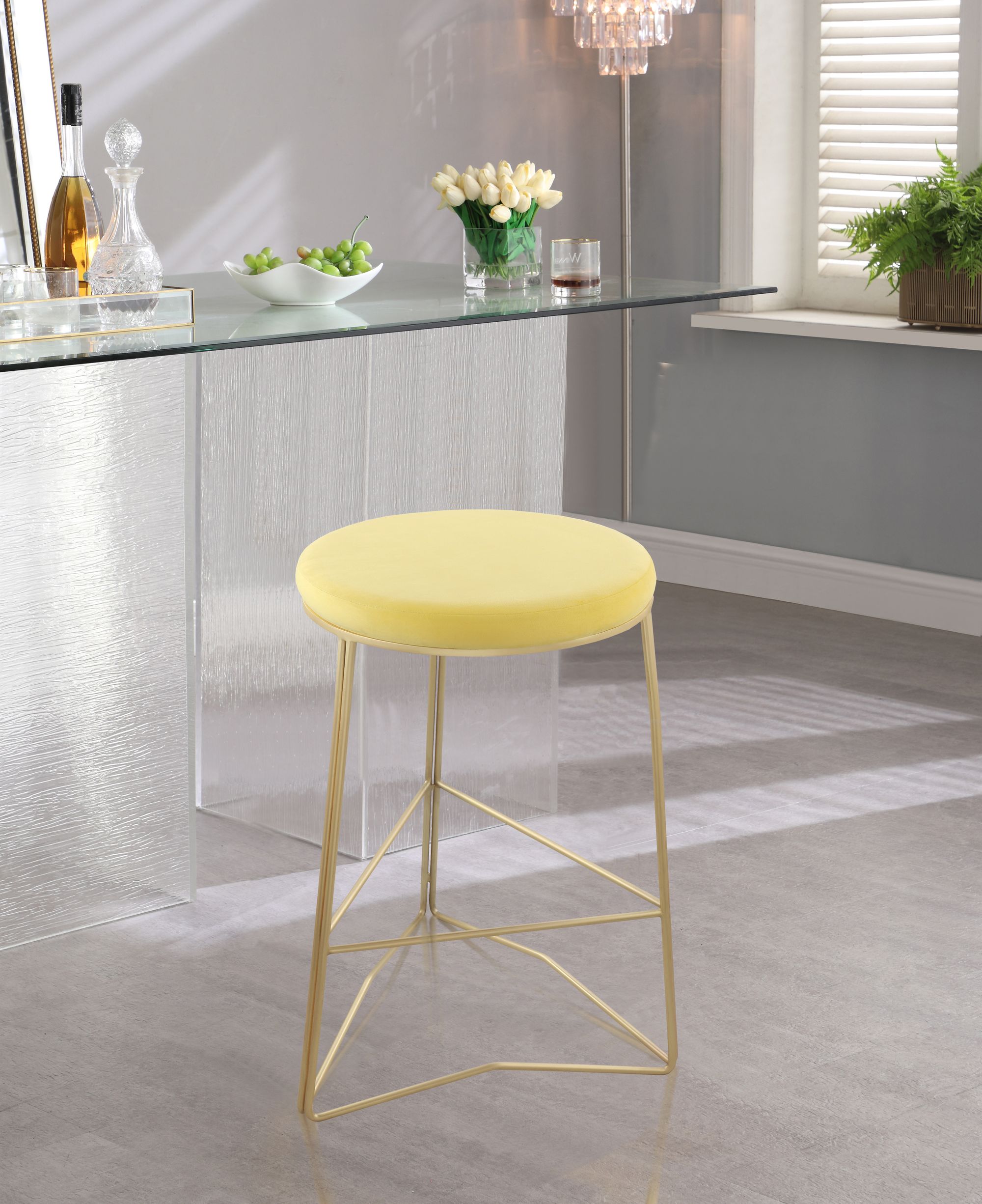 Tres Velvet Counter Stool
