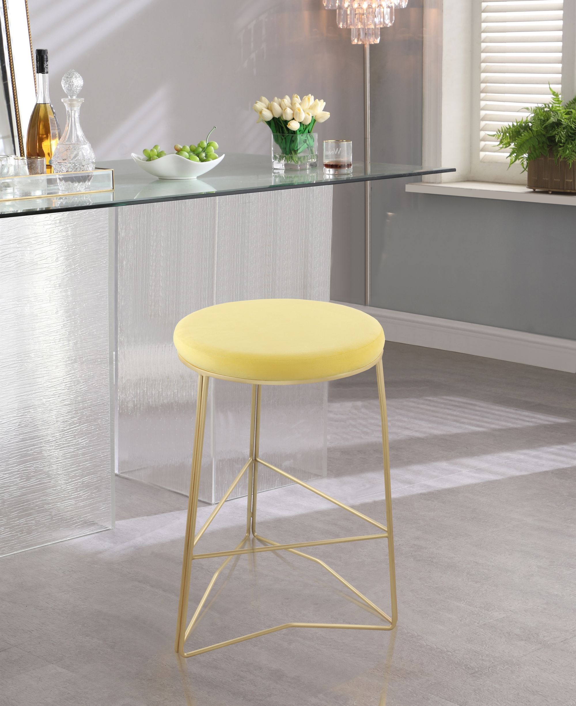 Tres Velvet Counter Stool