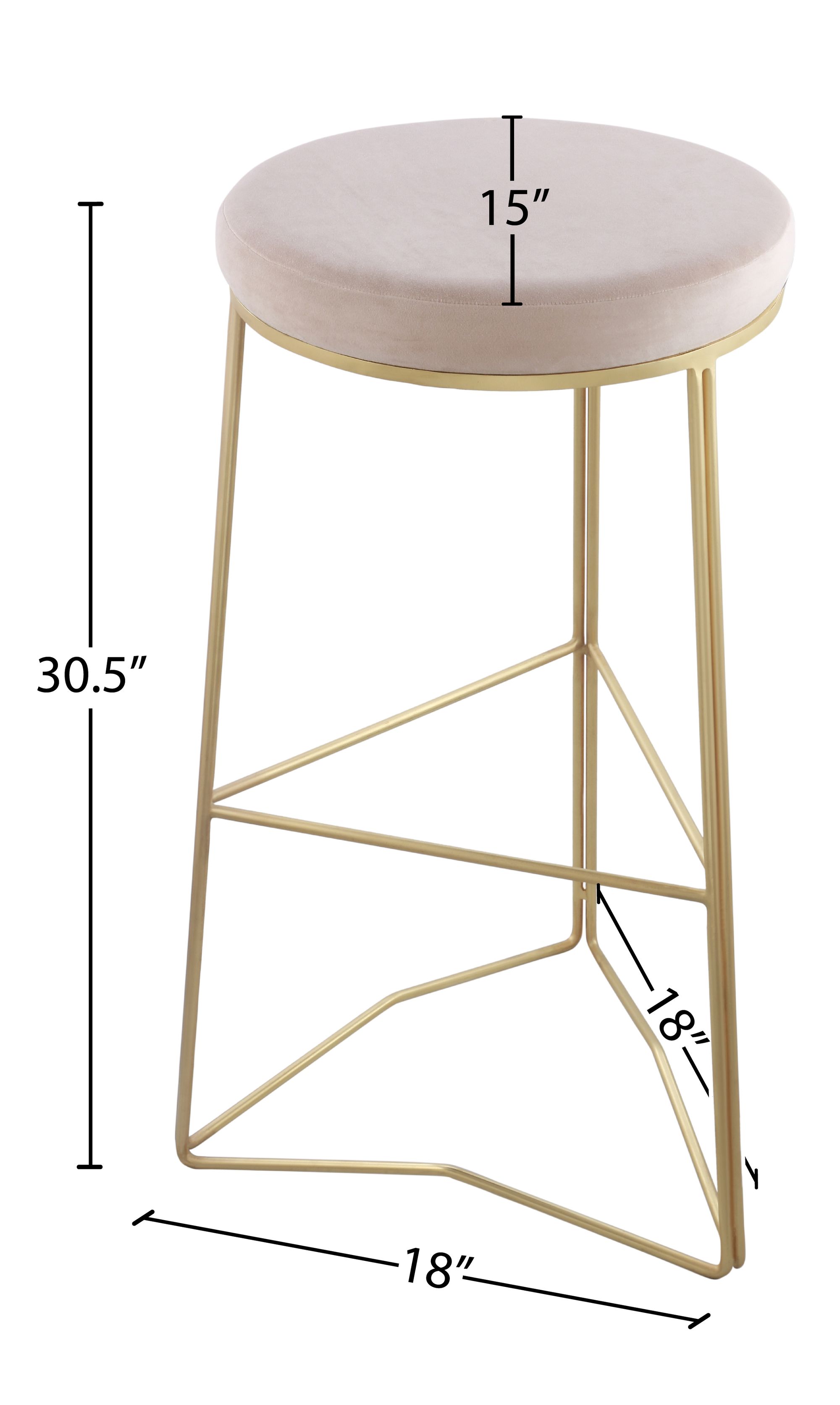 Tres Velvet Bar Stool