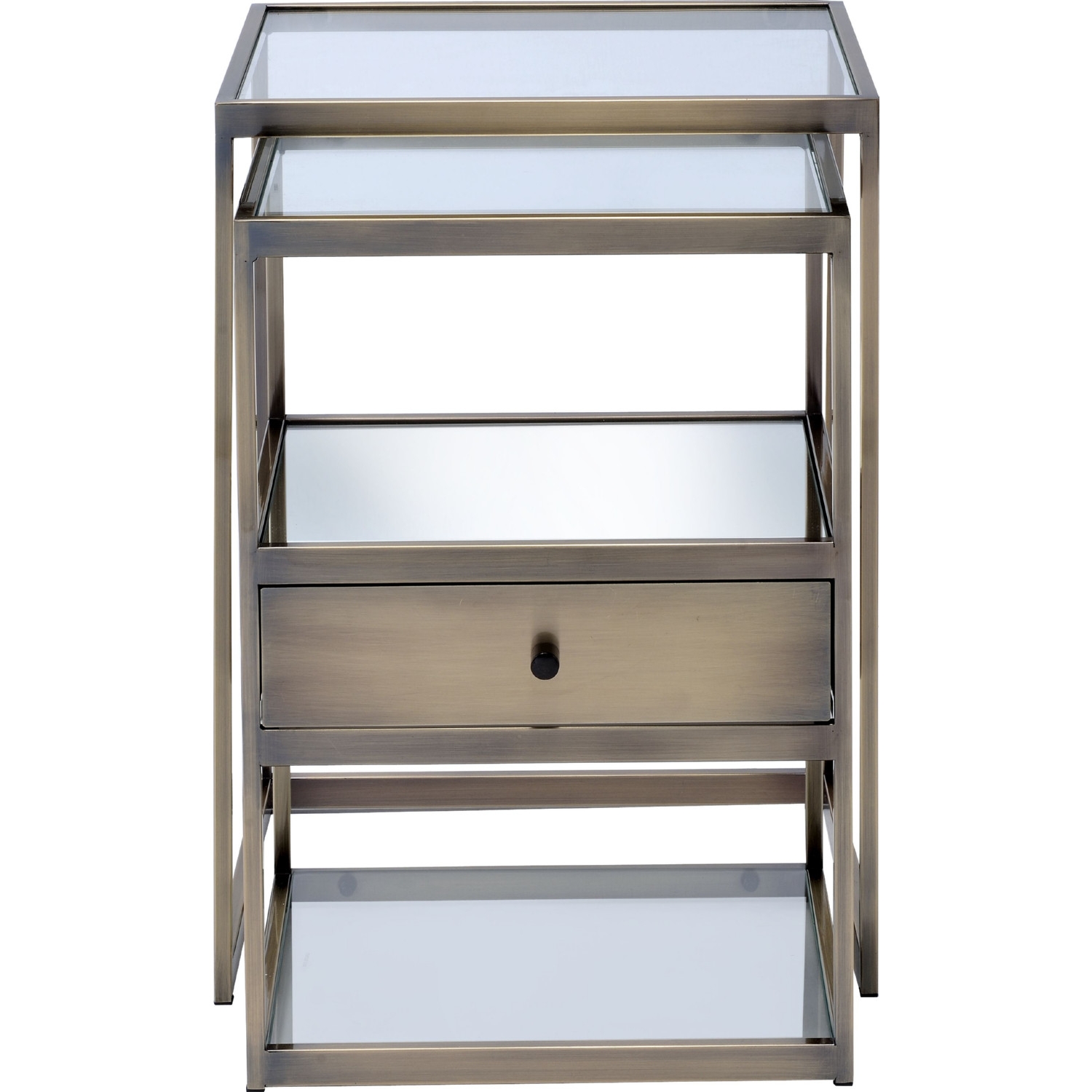 Enca 2-Piece Glass/Metal Nesting Tables Set