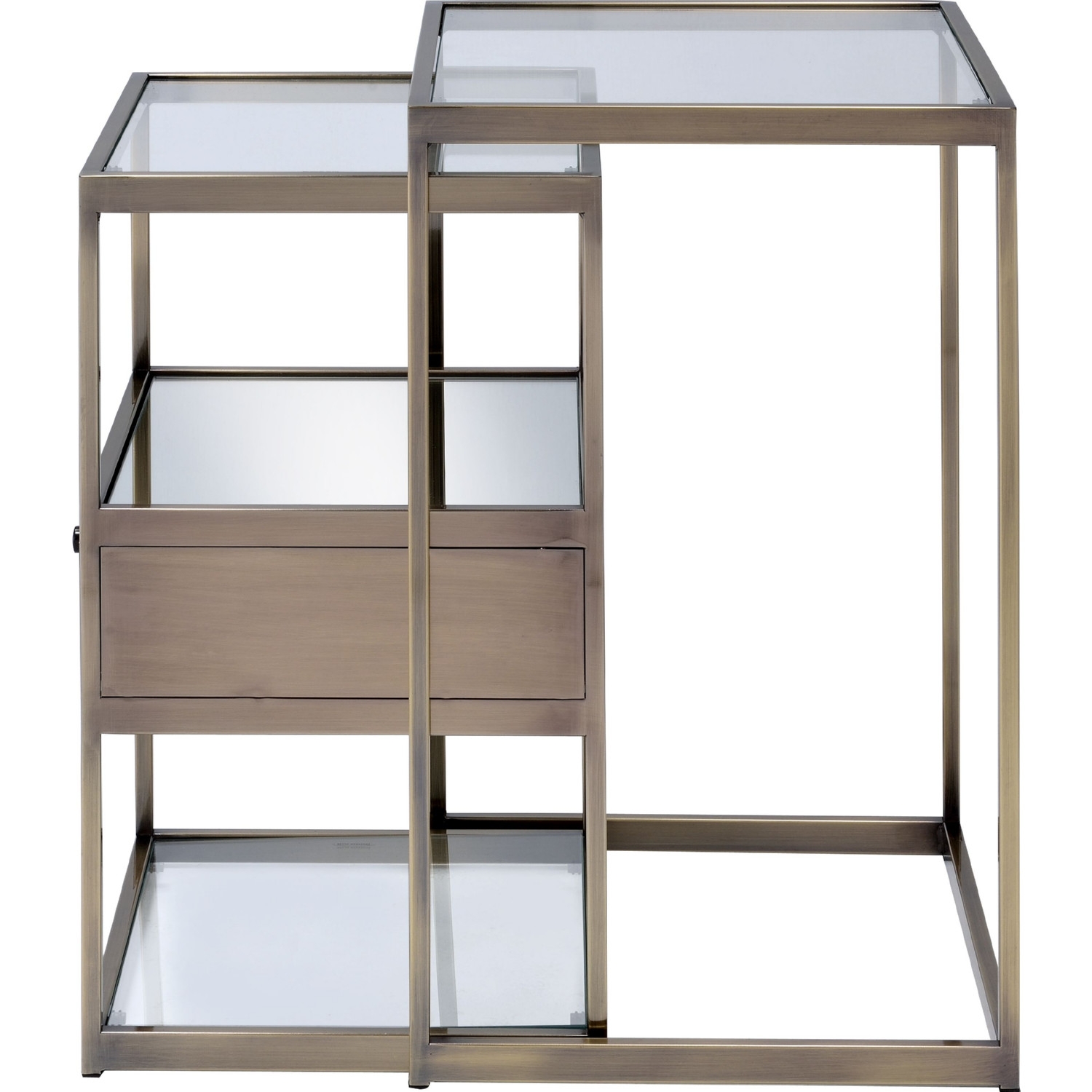 Enca 2-Piece Glass/Metal Nesting Tables Set