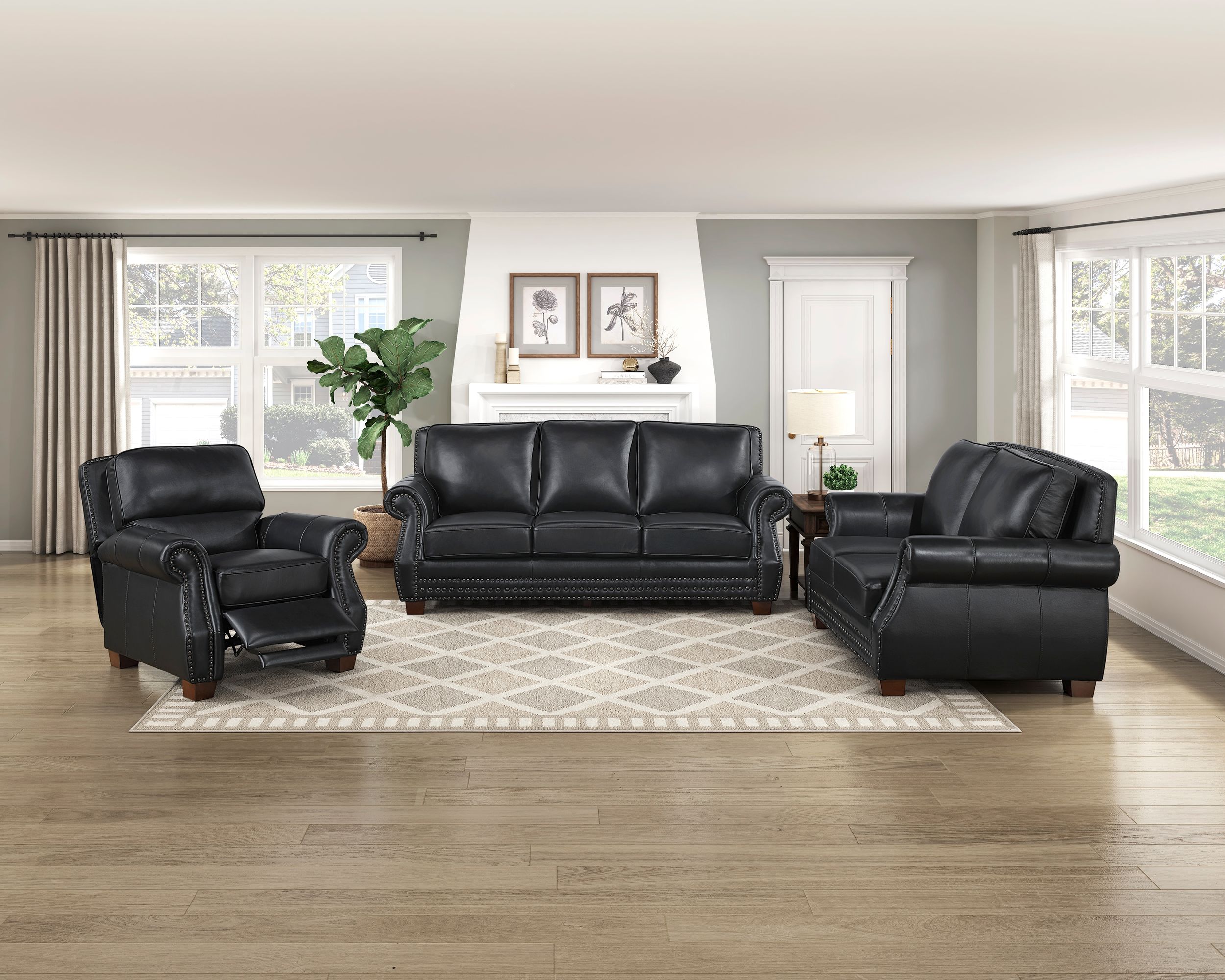 Remington Leather Push Back Reclining Chair