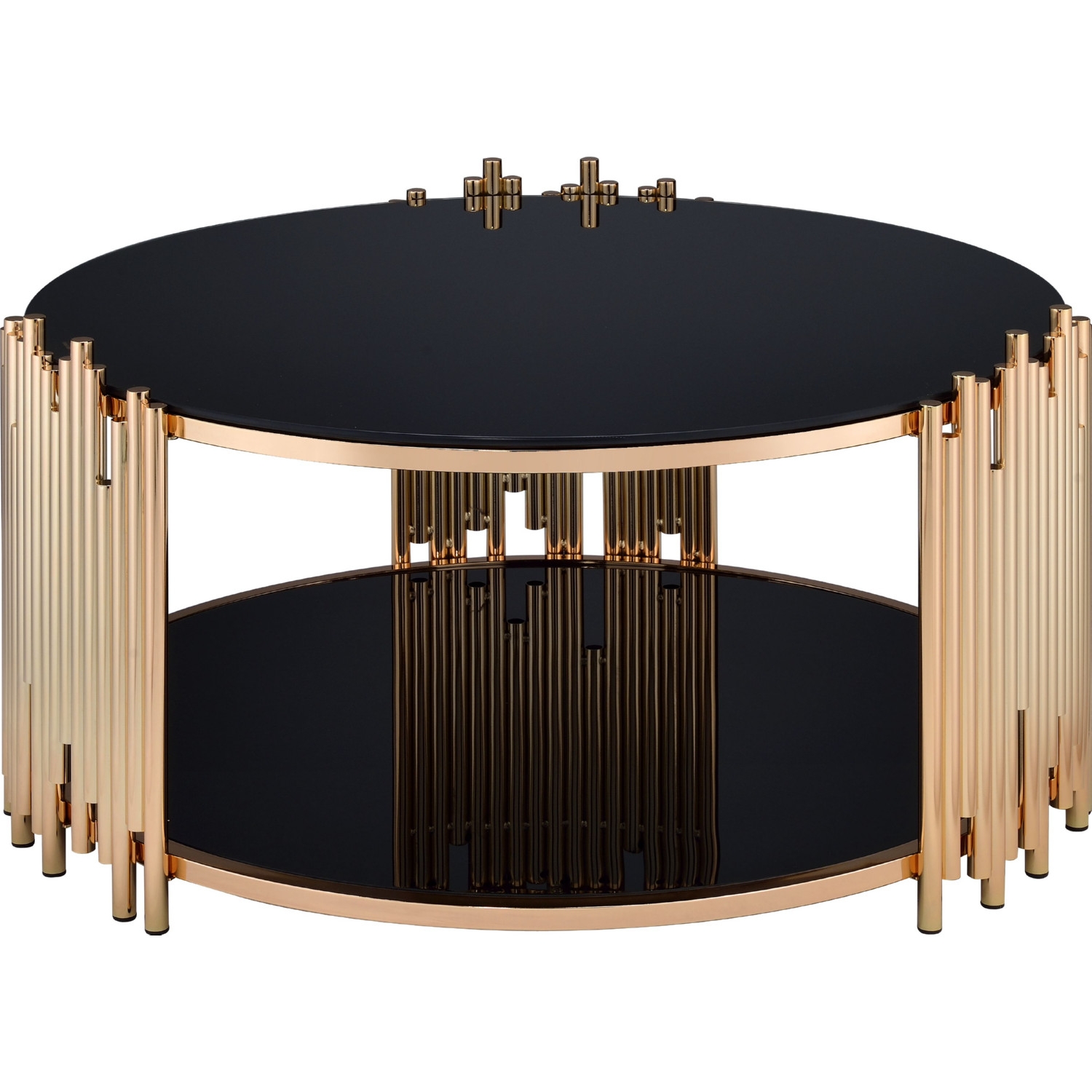 Tanquin Glass/Metal Round Coffee Table Set