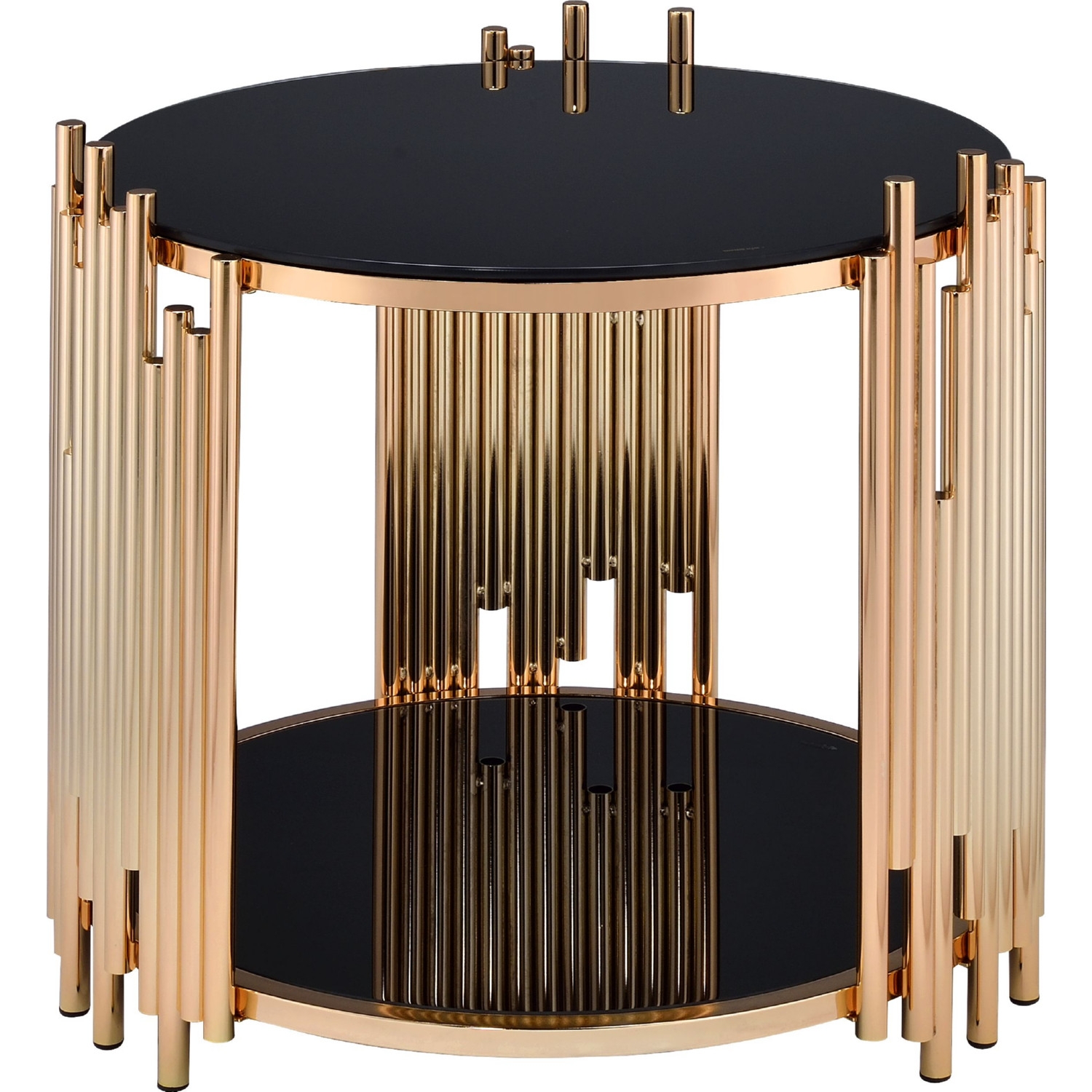 Tanquin Glass/Metal Round End Table