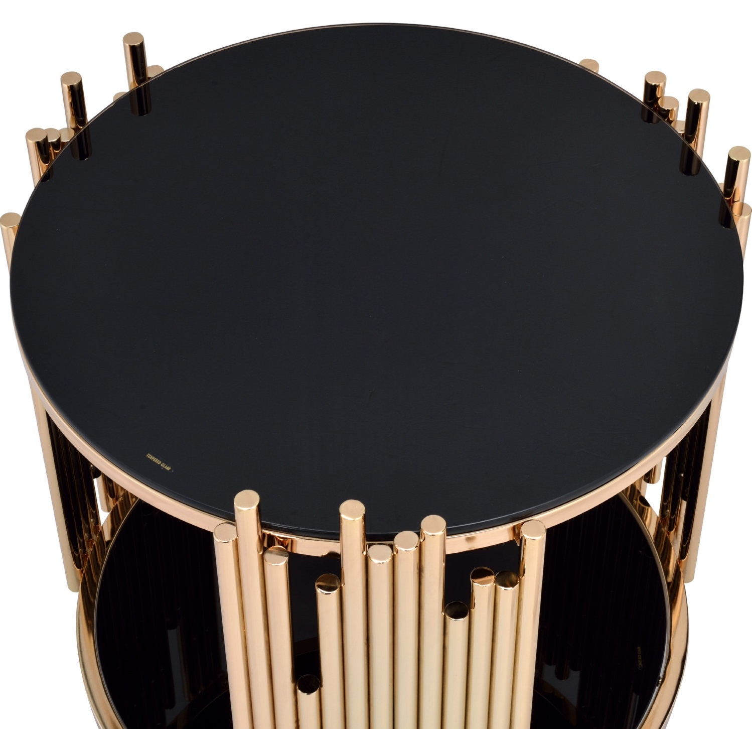 Tanquin Glass/Metal Round Coffee Table Set