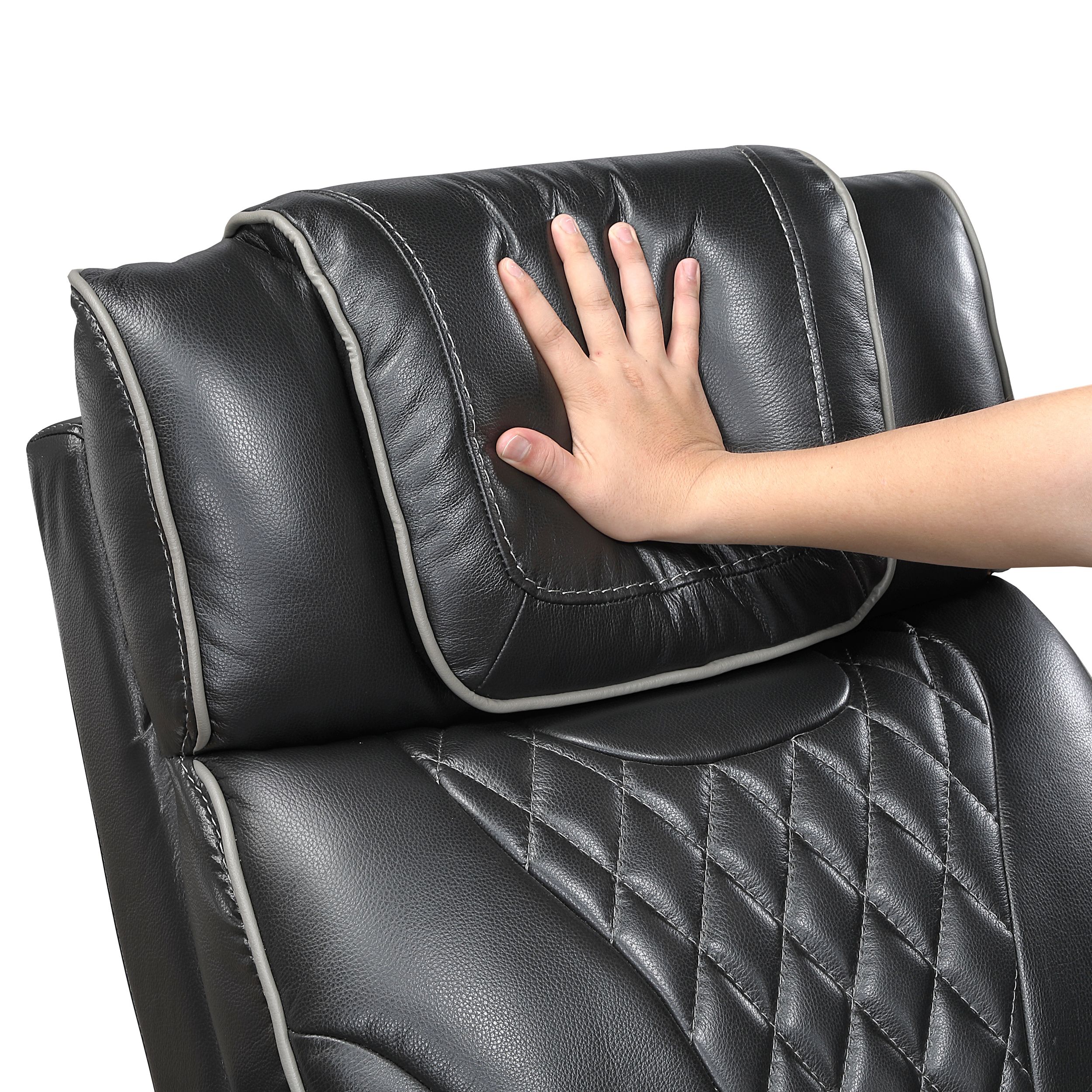 Apex Leather Power Double Reclining Sofa with LED Lighting