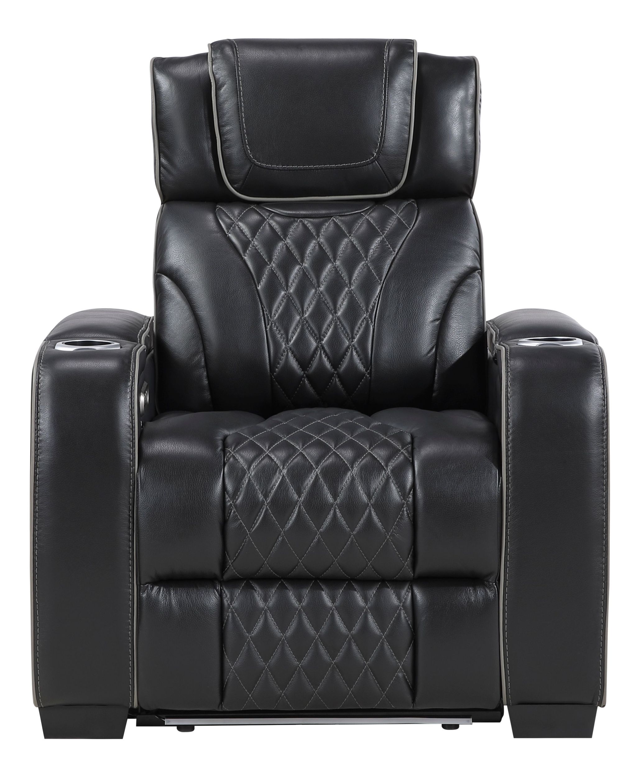 Apex Leather Power Double Reclining Living Room Set with LED Lighting