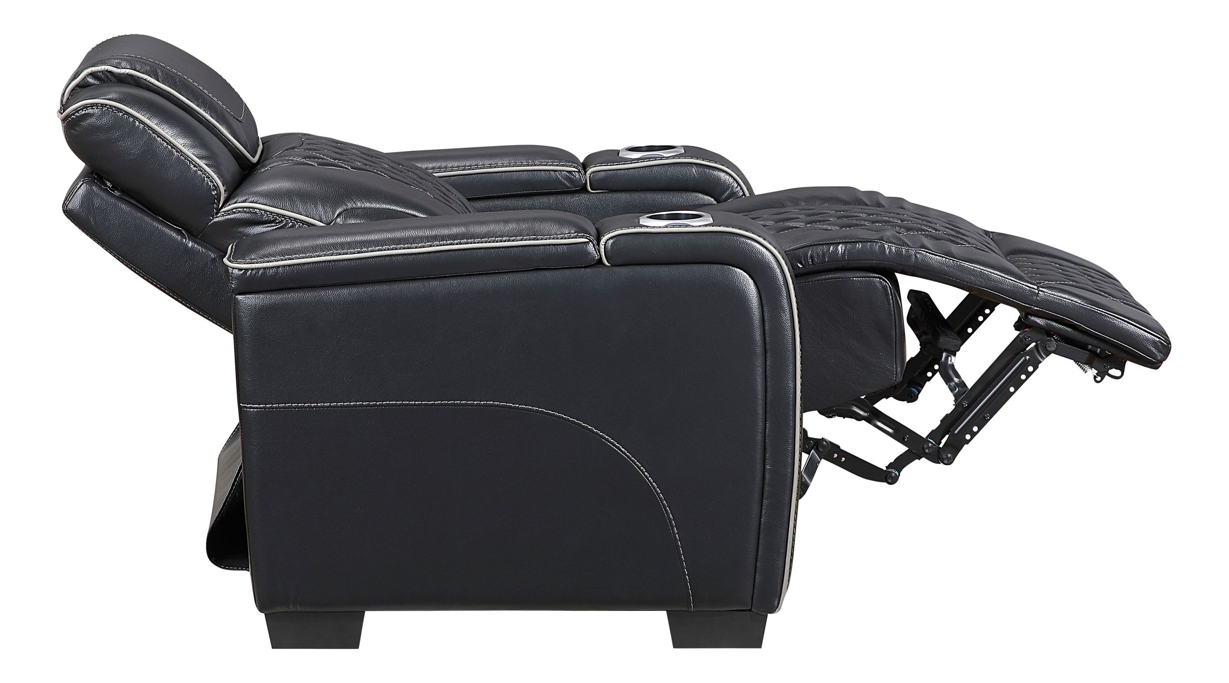 Apex Leather Power Double Reclining Living Room Set with LED Lighting