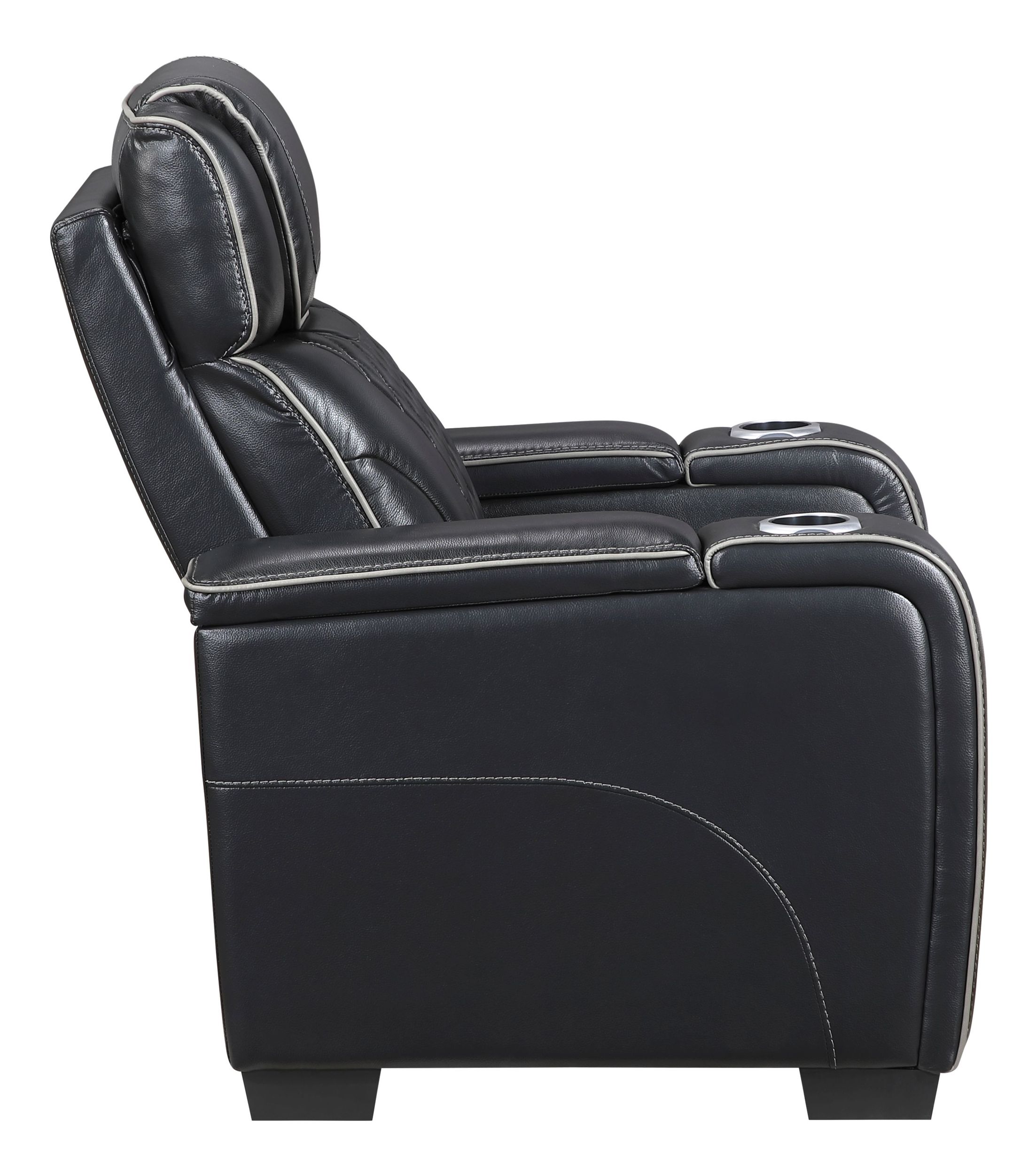 Apex Leather Power Double Reclining Living Room Set with LED Lighting